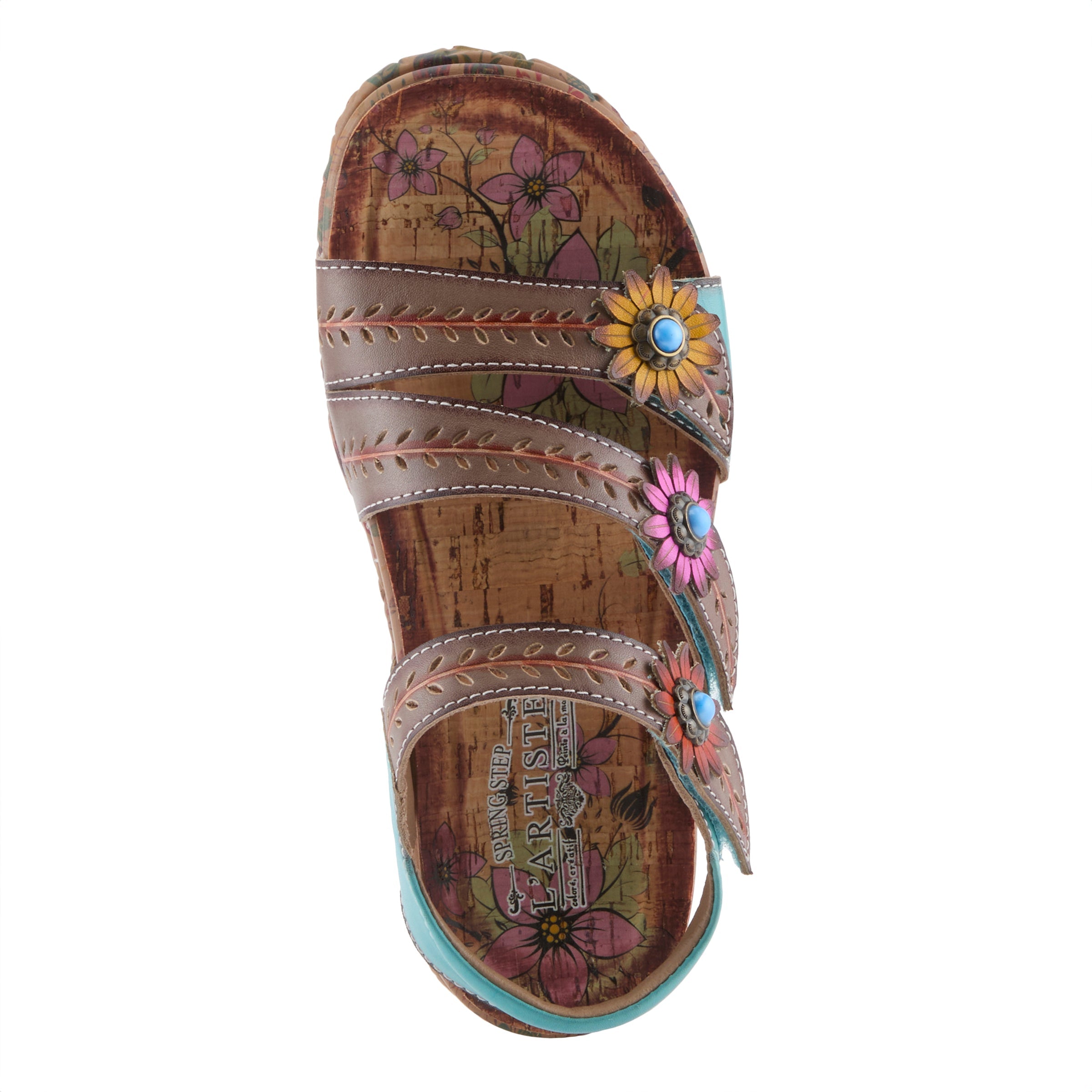 L'Artiste L'ARTISTE ANEWTRIO SANDALS sandal in grey multi with handcrafted leather design