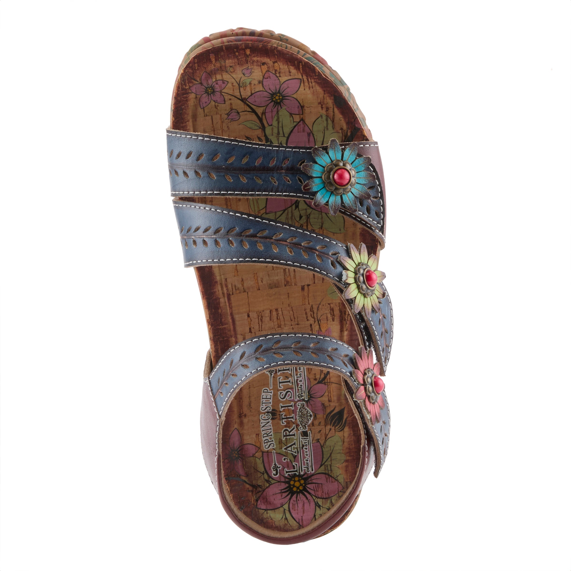 L'Artiste L'ARTISTE ANEWTRIO SANDALS sandal in navy multi with handcrafted leather design