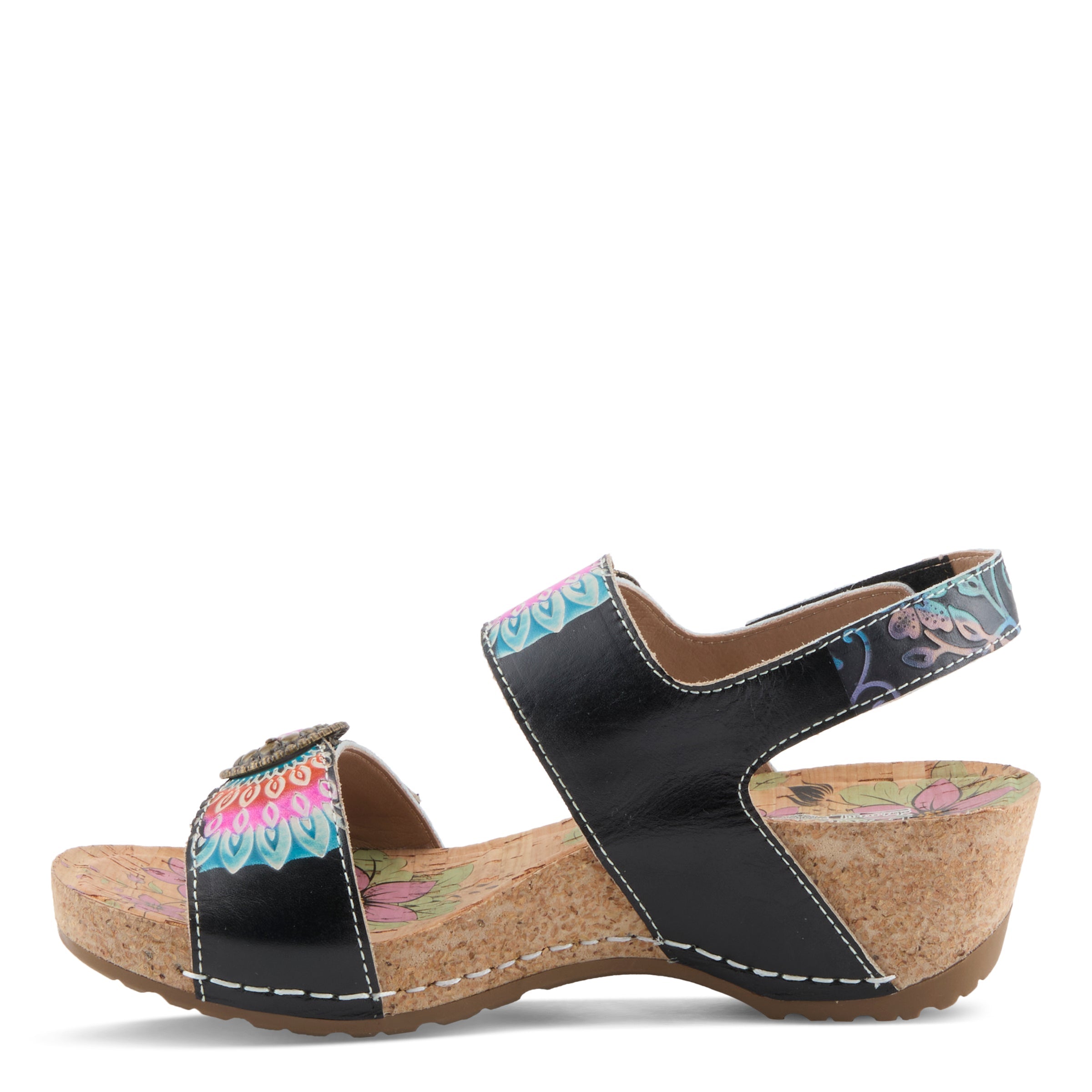 L'Artiste L'ARTISTE COLOMECOOL SANDALS sandal in turquoise multi with handcrafted leather design