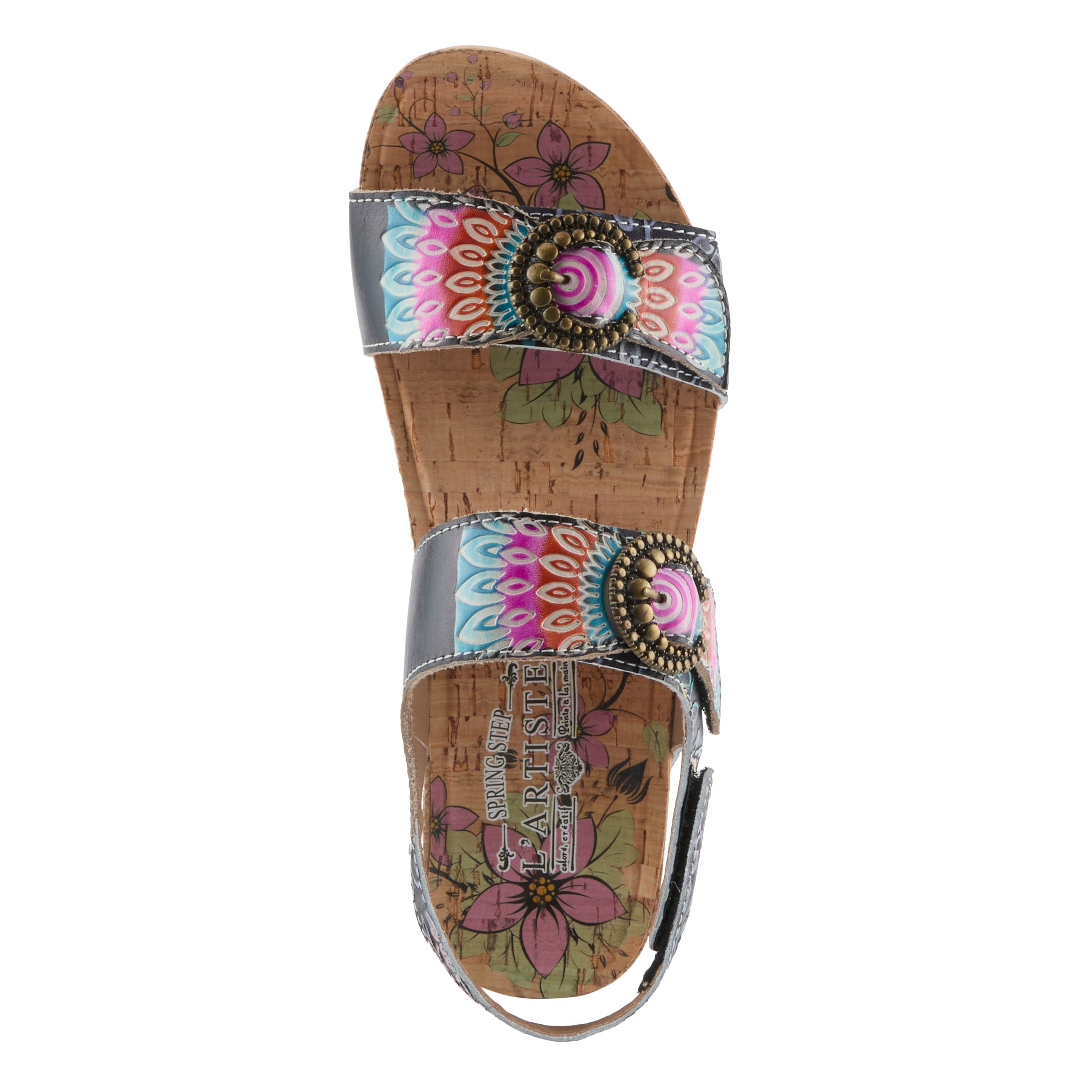 L'Artiste L'ARTISTE COLOMECOOL SANDALS sandal in black multi with handcrafted leather design