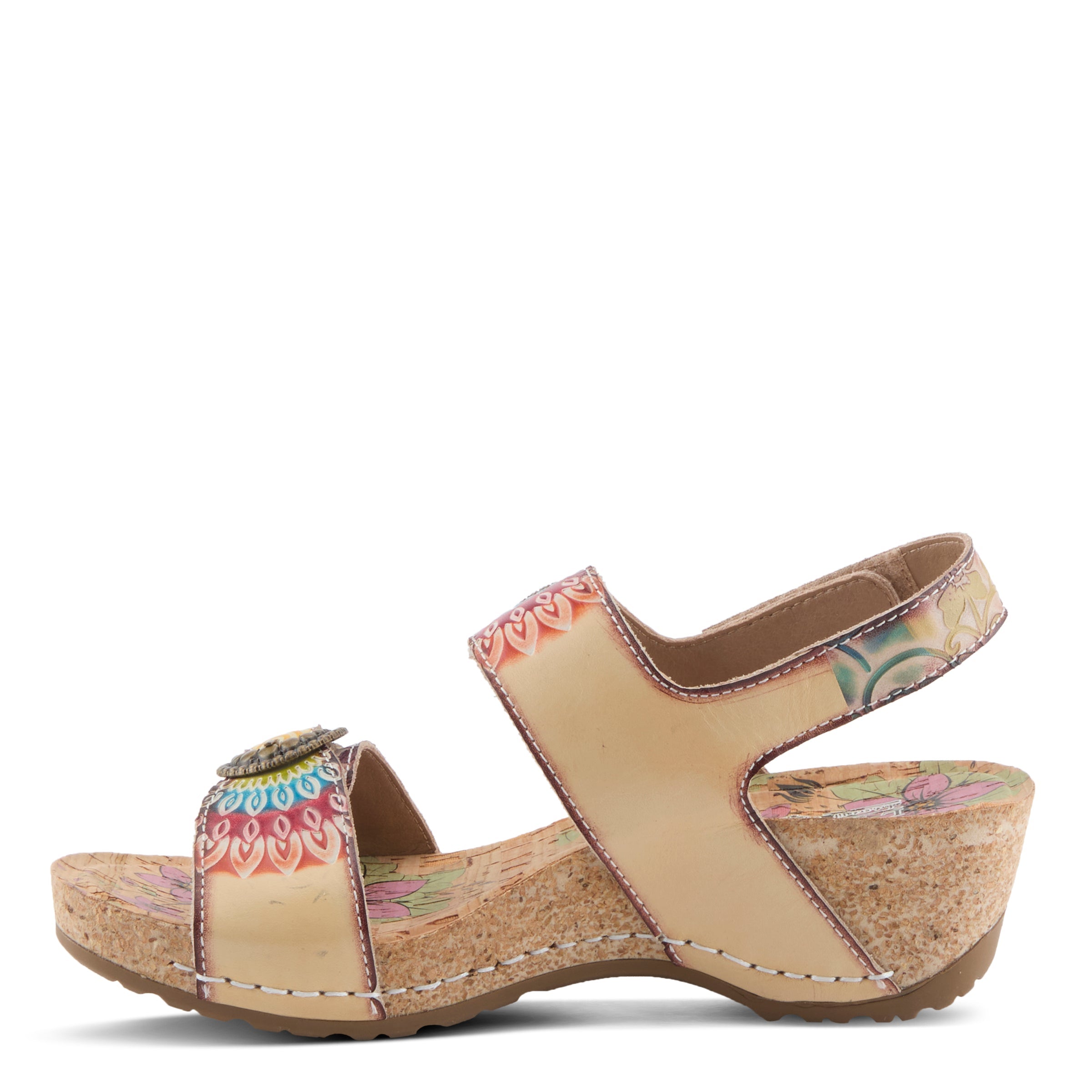 L'Artiste L'ARTISTE COLOMECOOL SANDALS sandal in tan multi with handcrafted leather design