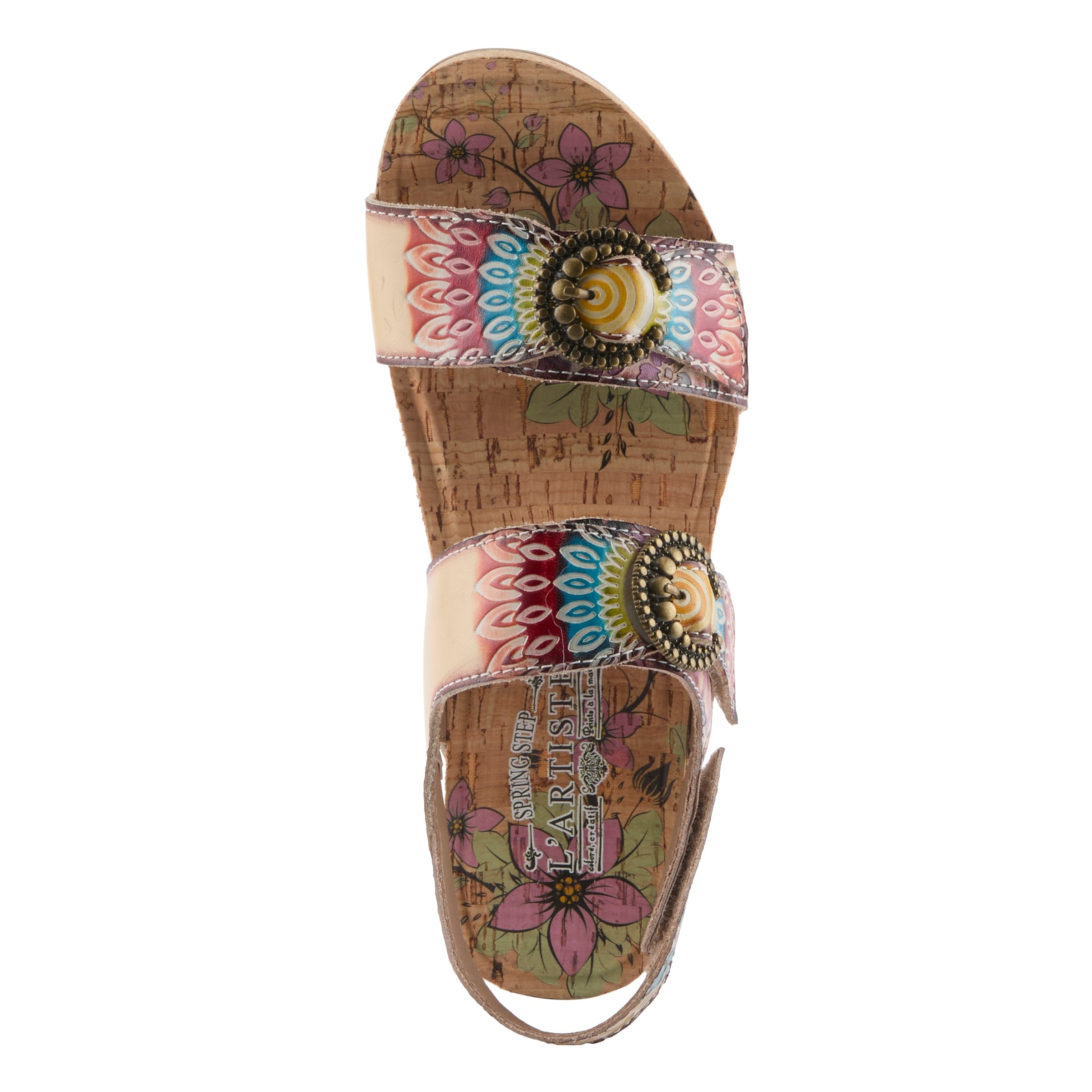 L'Artiste L'ARTISTE COLOMECOOL SANDALS sandal in tan multi with handcrafted leather design