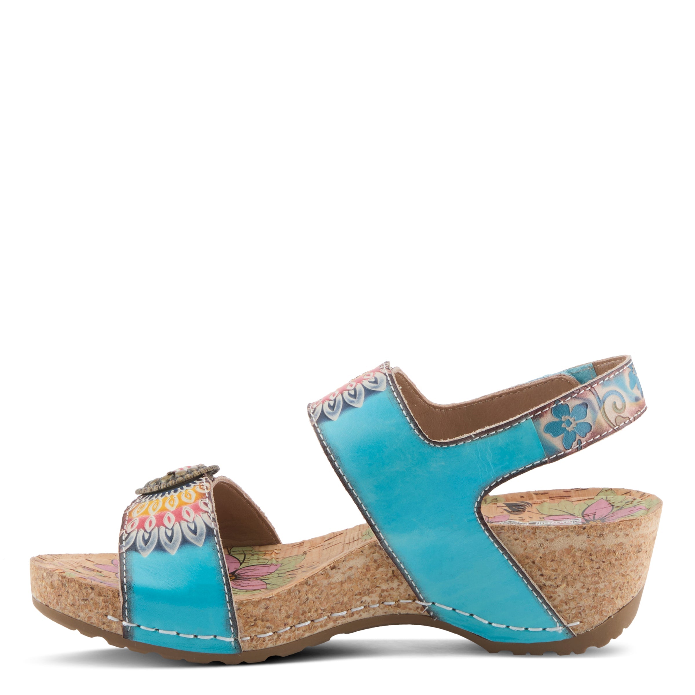 L'Artiste L'ARTISTE COLOMECOOL SANDALS sandal in turquoise multi with handcrafted leather design
