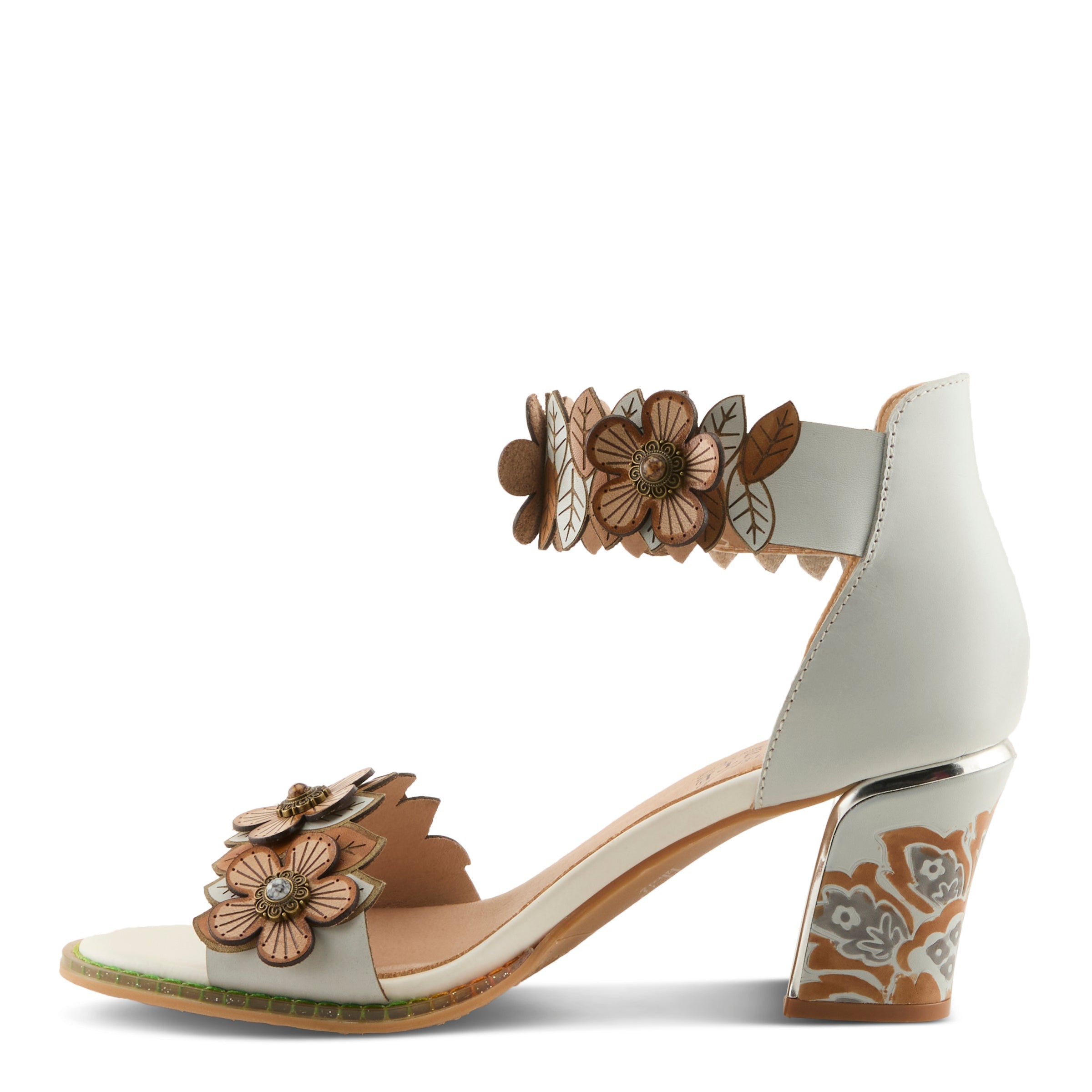 L'Artiste L'ARTISTE DOUBLELOVE SANDALS sandal in white multi with handcrafted leather design