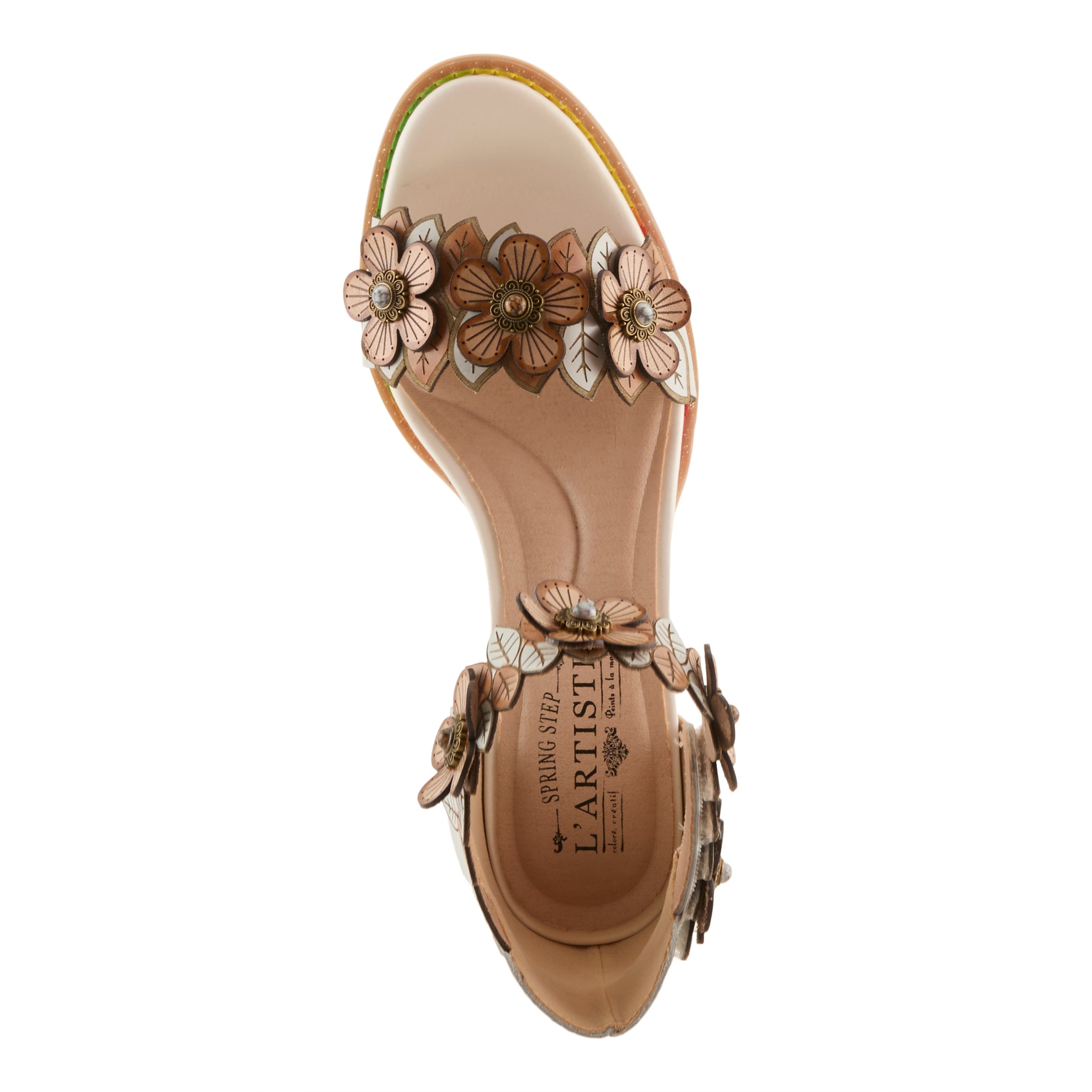 L'Artiste L'ARTISTE DOUBLELOVE SANDALS sandal in white multi with handcrafted leather design