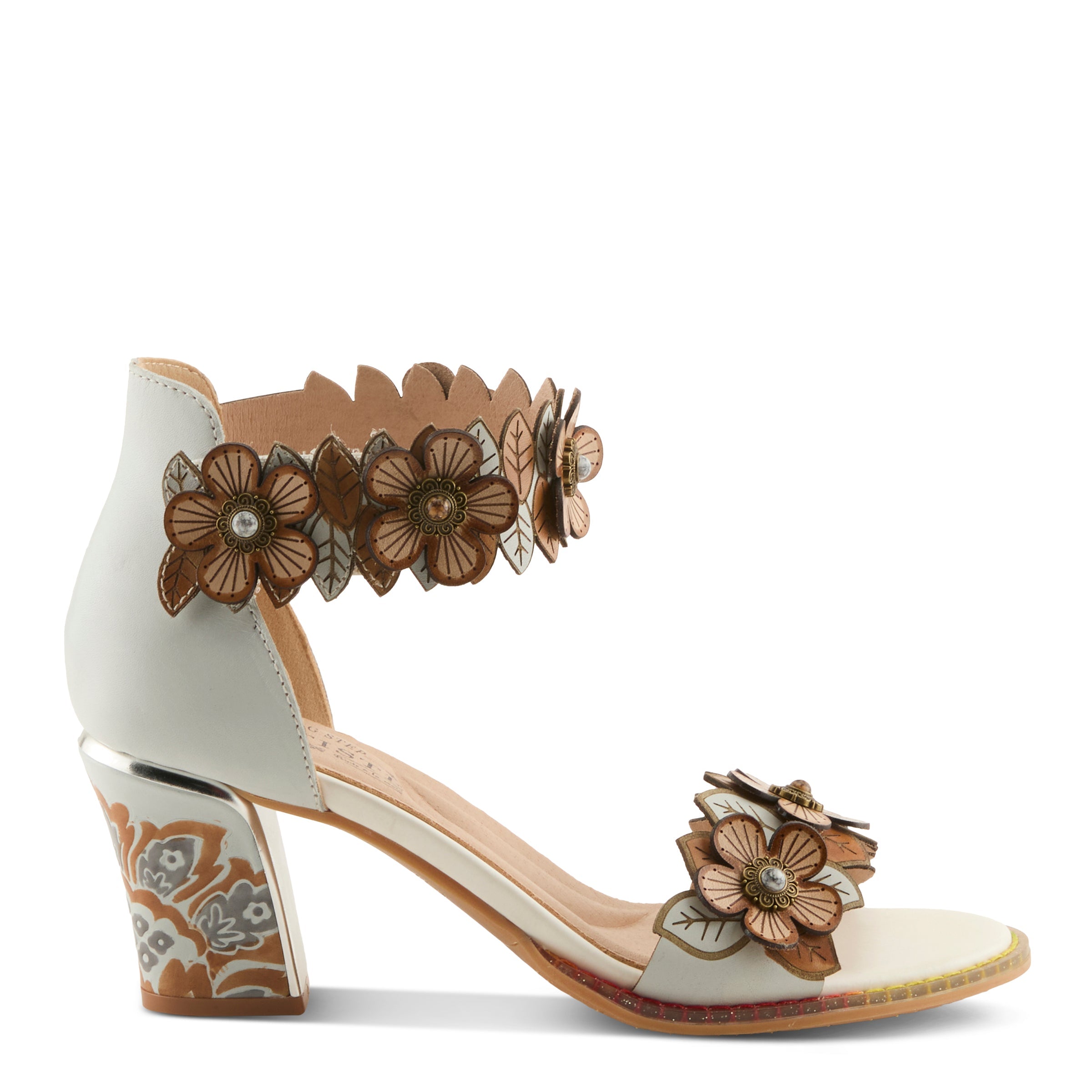 L'Artiste L'ARTISTE DOUBLELOVE SANDALS sandal in white multi with handcrafted leather design