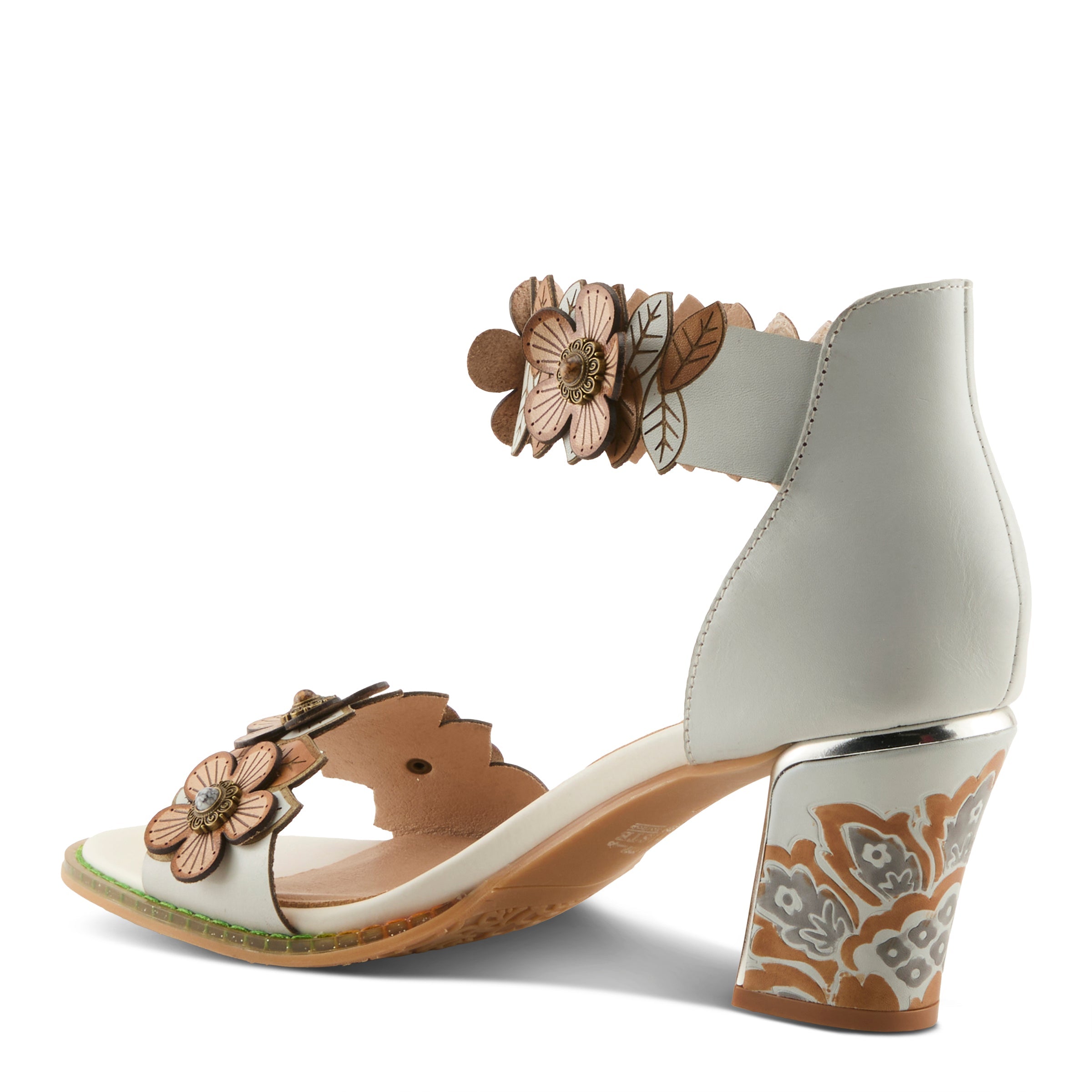 L'Artiste L'ARTISTE DOUBLELOVE SANDALS sandal in white multi with handcrafted leather design