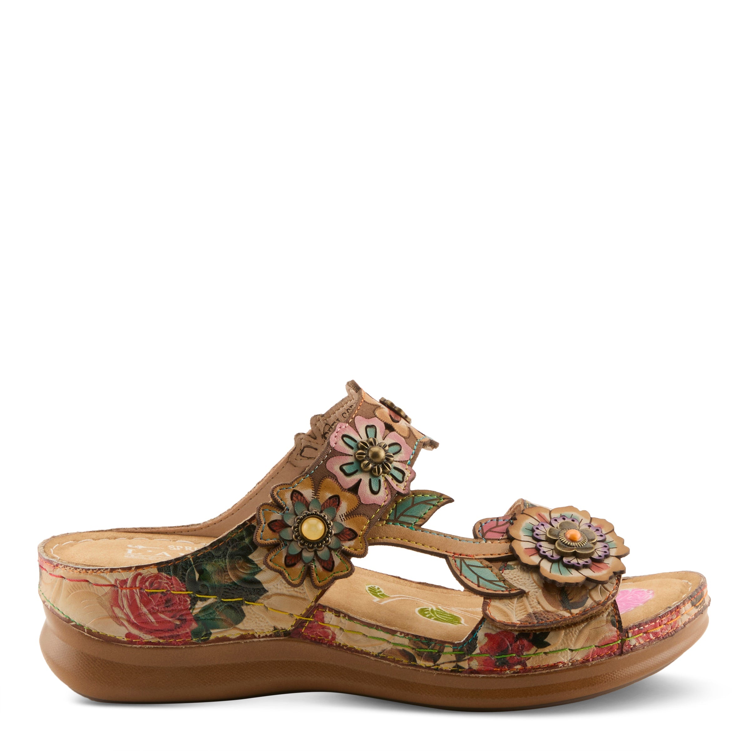 L'Artiste L'ARTISTE FEELSGREAT SANDALS sandal in beige multi with handcrafted leather design