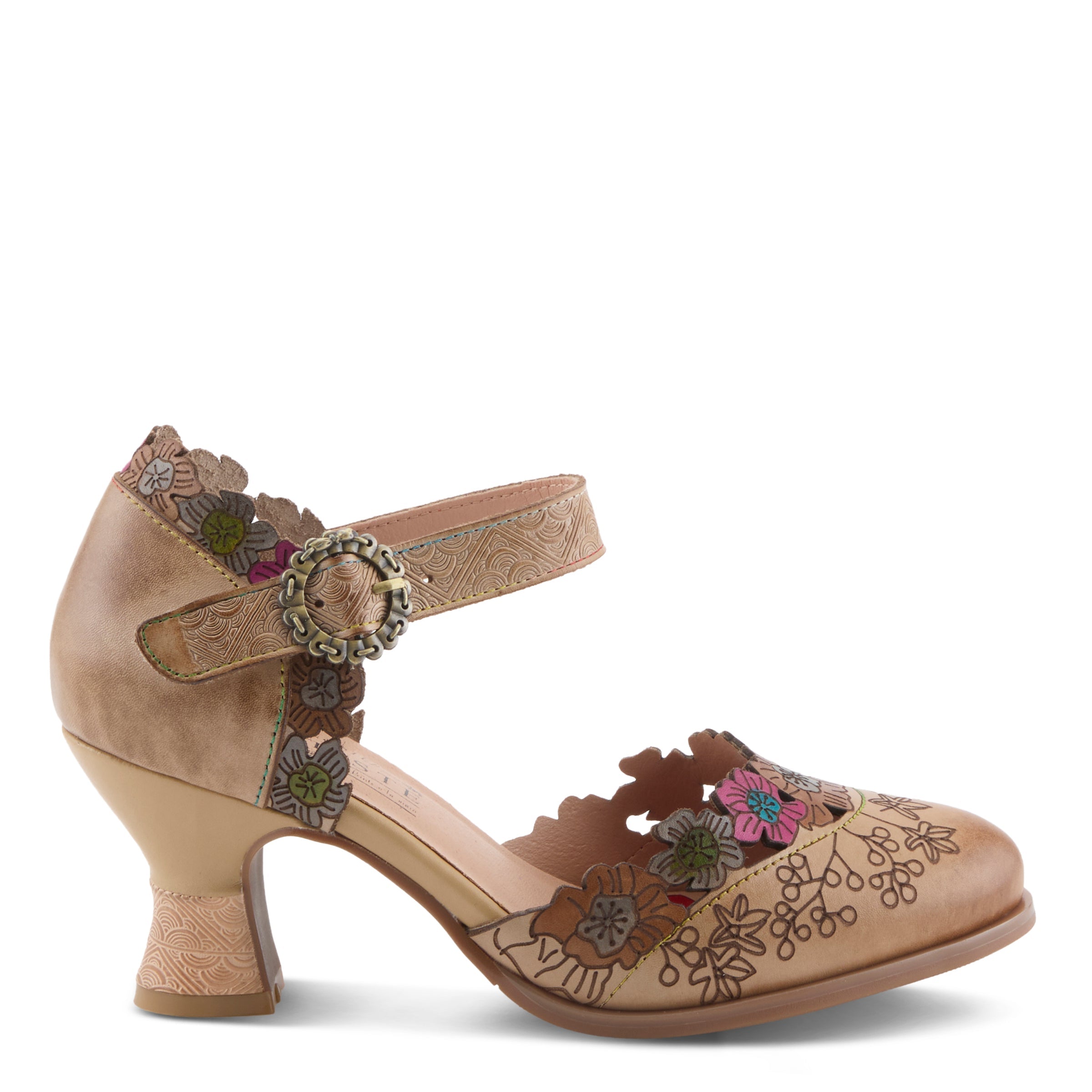 L'Artiste L'ARTISTE HAPPYDANCE SHOE shoe in black multi with handcrafted leather design