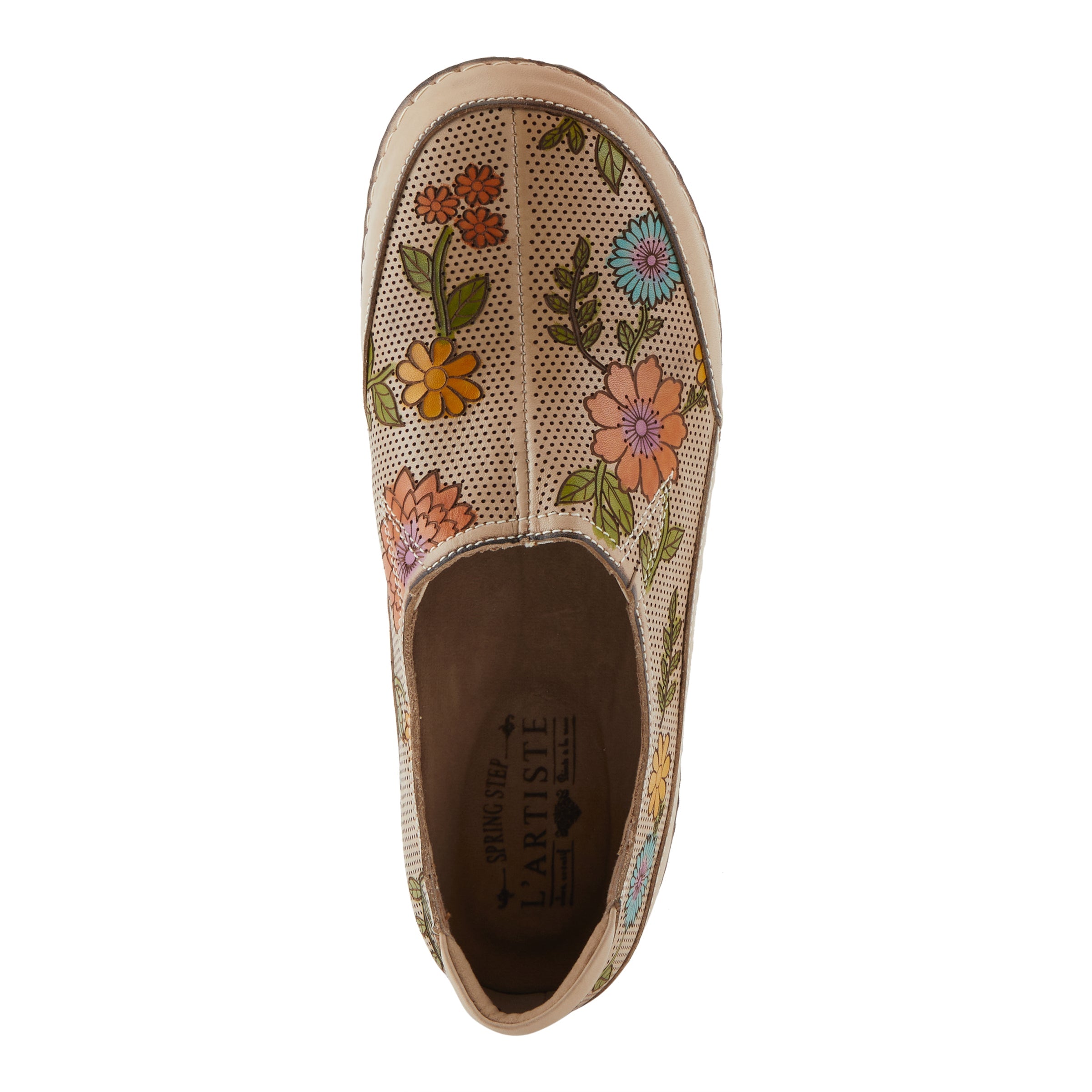 L'Artiste L'ARTISTE LIBORA-DELITE SHOES shoe in beige multi with handcrafted leather design