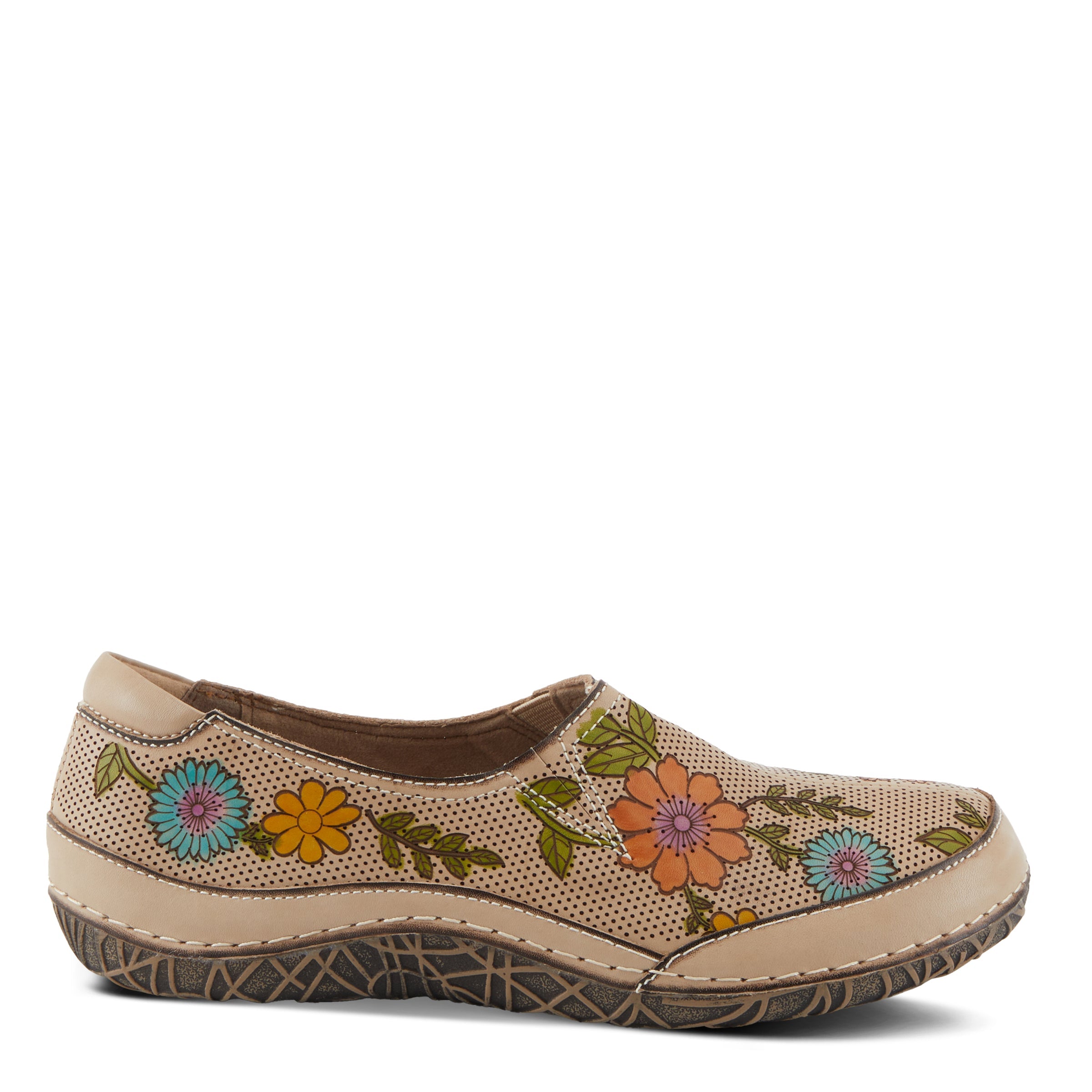 L'Artiste L'ARTISTE LIBORA-DELITE SHOES shoe in beige multi with handcrafted leather design