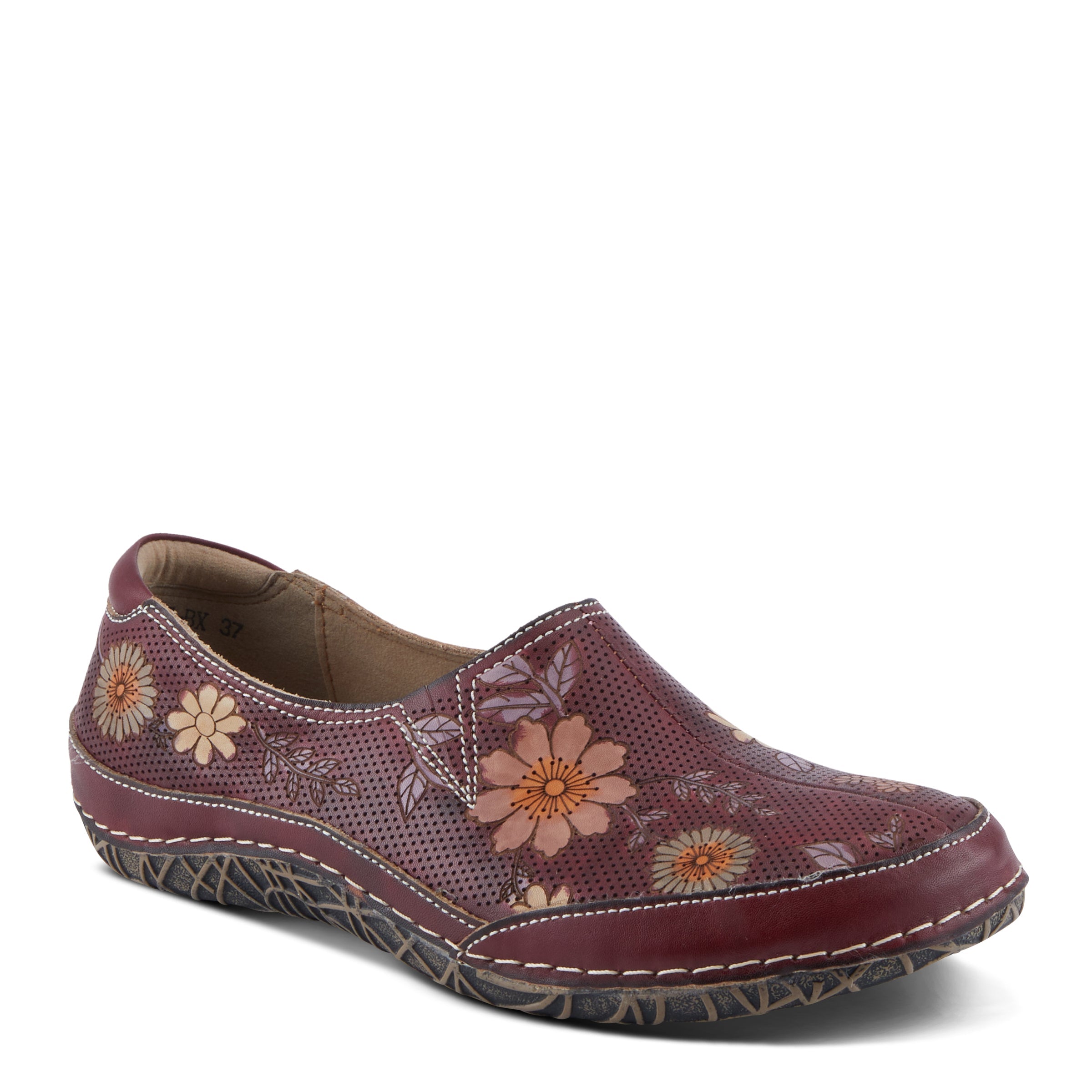 L'Artiste L'ARTISTE LIBORA-DELITE SHOES shoe in bordeaux multi with handcrafted leather design