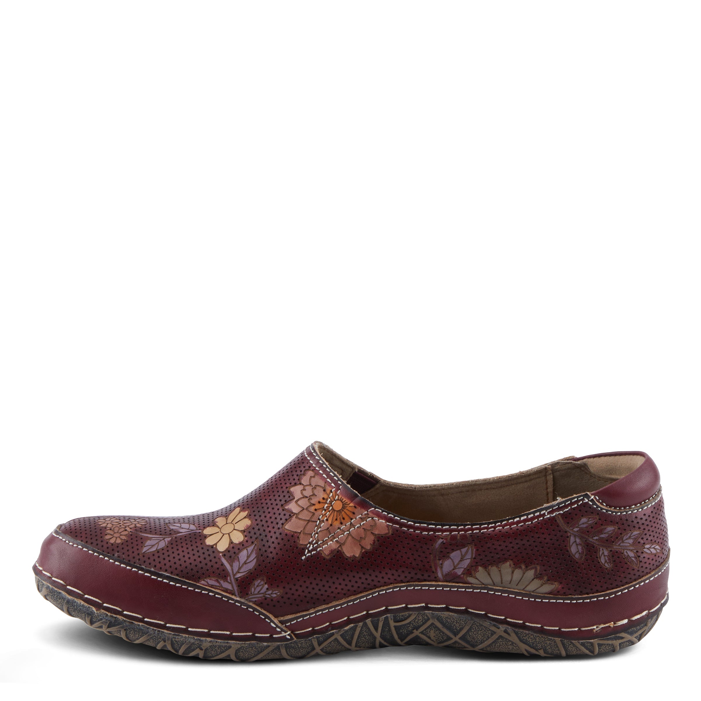 L'Artiste L'ARTISTE LIBORA-DELITE SHOES shoe in bordeaux multi with handcrafted leather design