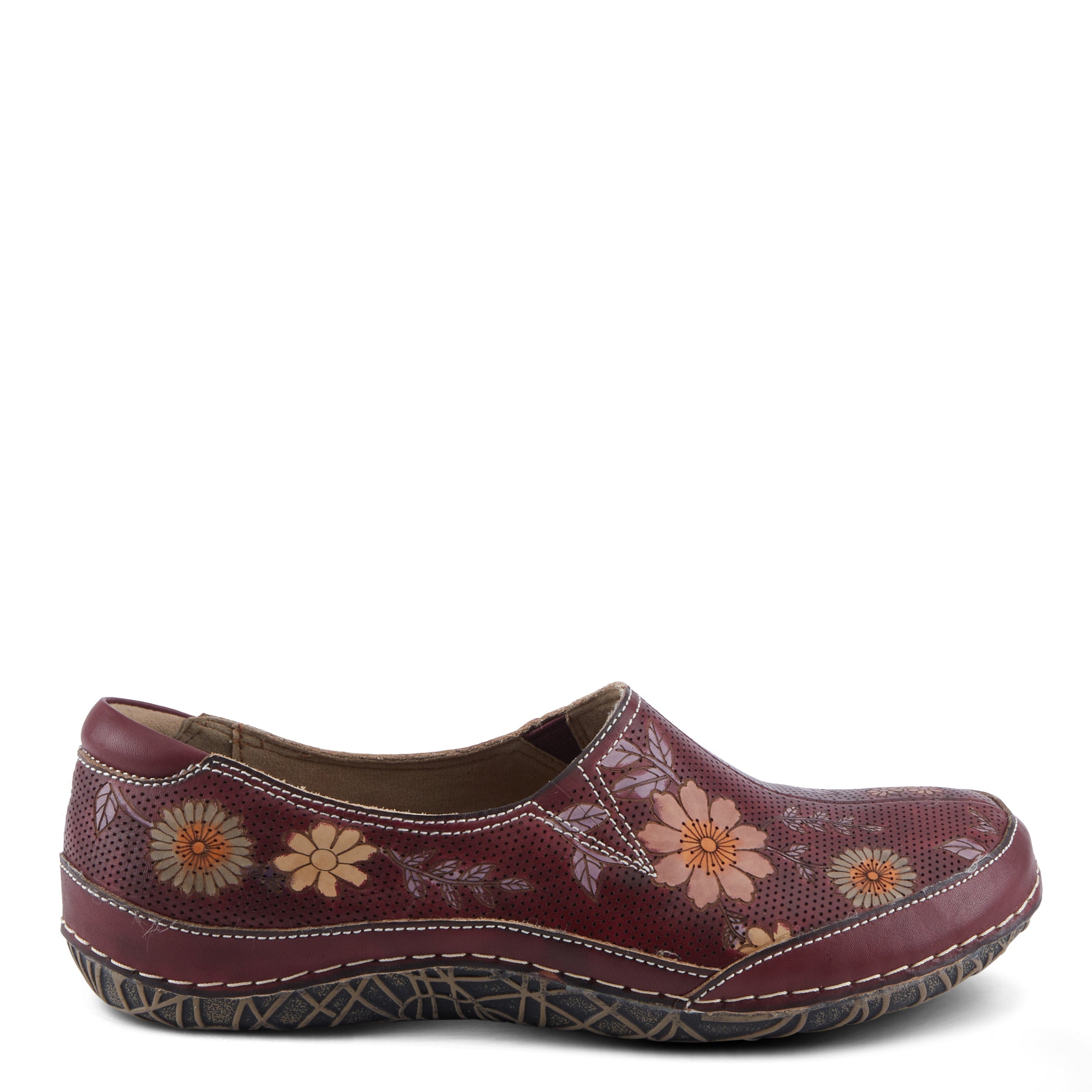 L'Artiste L'ARTISTE LIBORA-DELITE SHOES shoe in bordeaux multi with handcrafted leather design