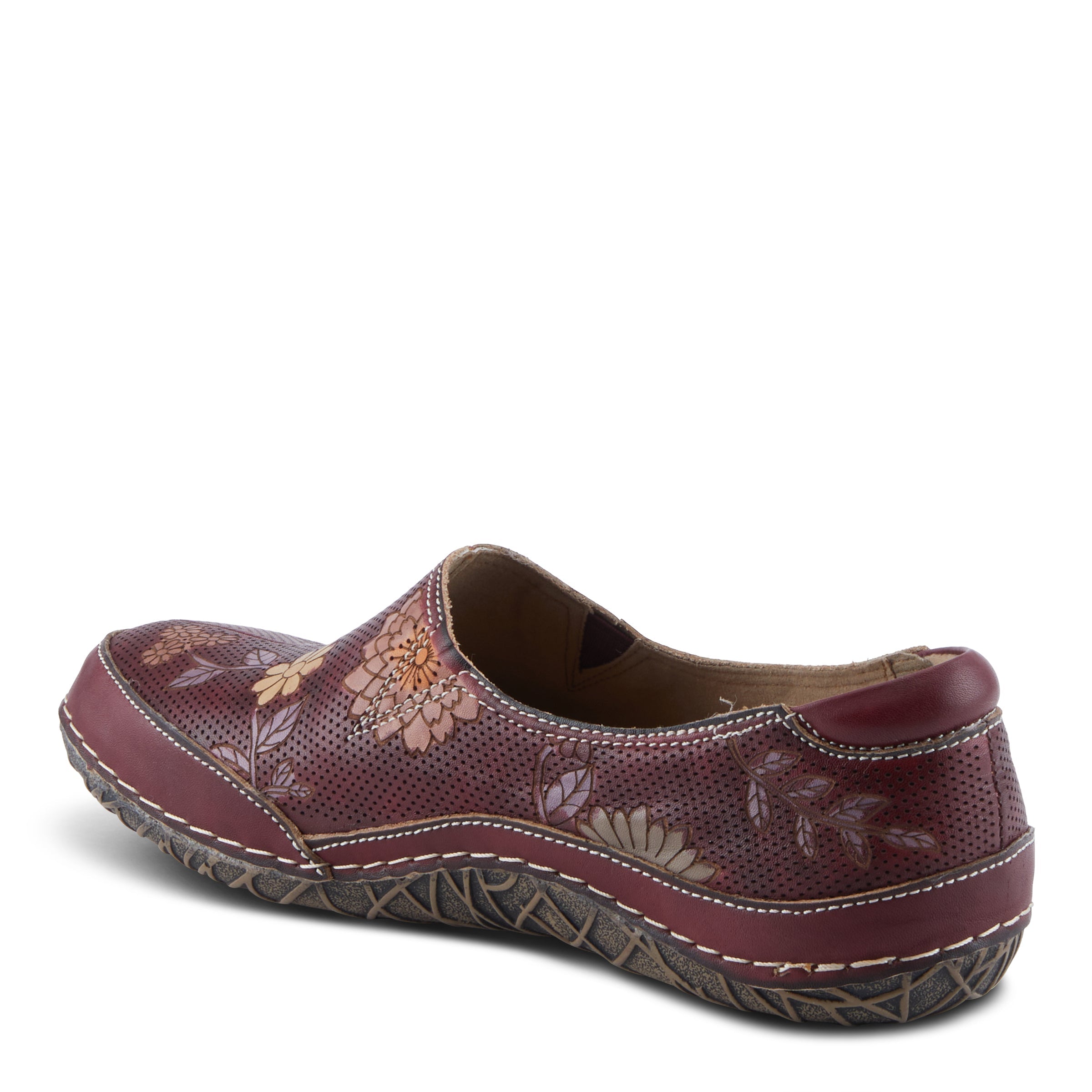 L'Artiste L'ARTISTE LIBORA-DELITE SHOES shoe in bordeaux multi with handcrafted leather design