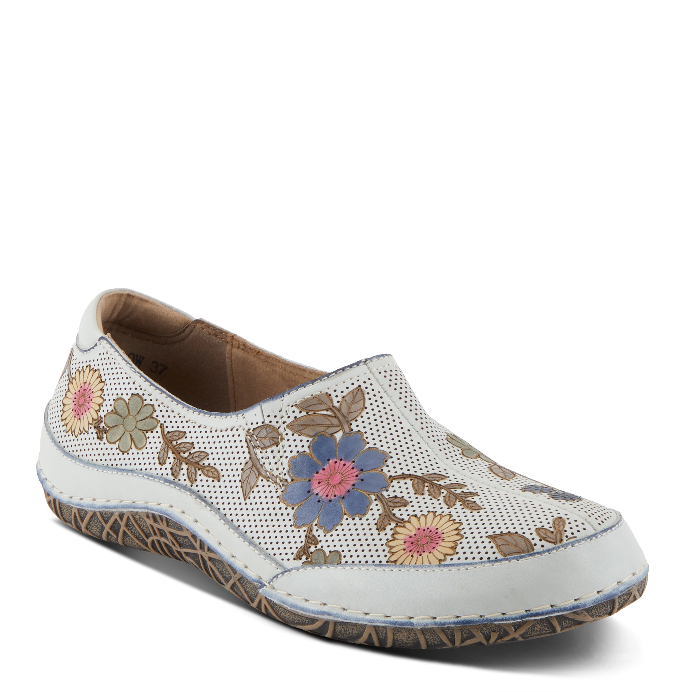 L'Artiste L'ARTISTE LIBORA-DELITE SHOES shoe in off white multi with handcrafted leather design