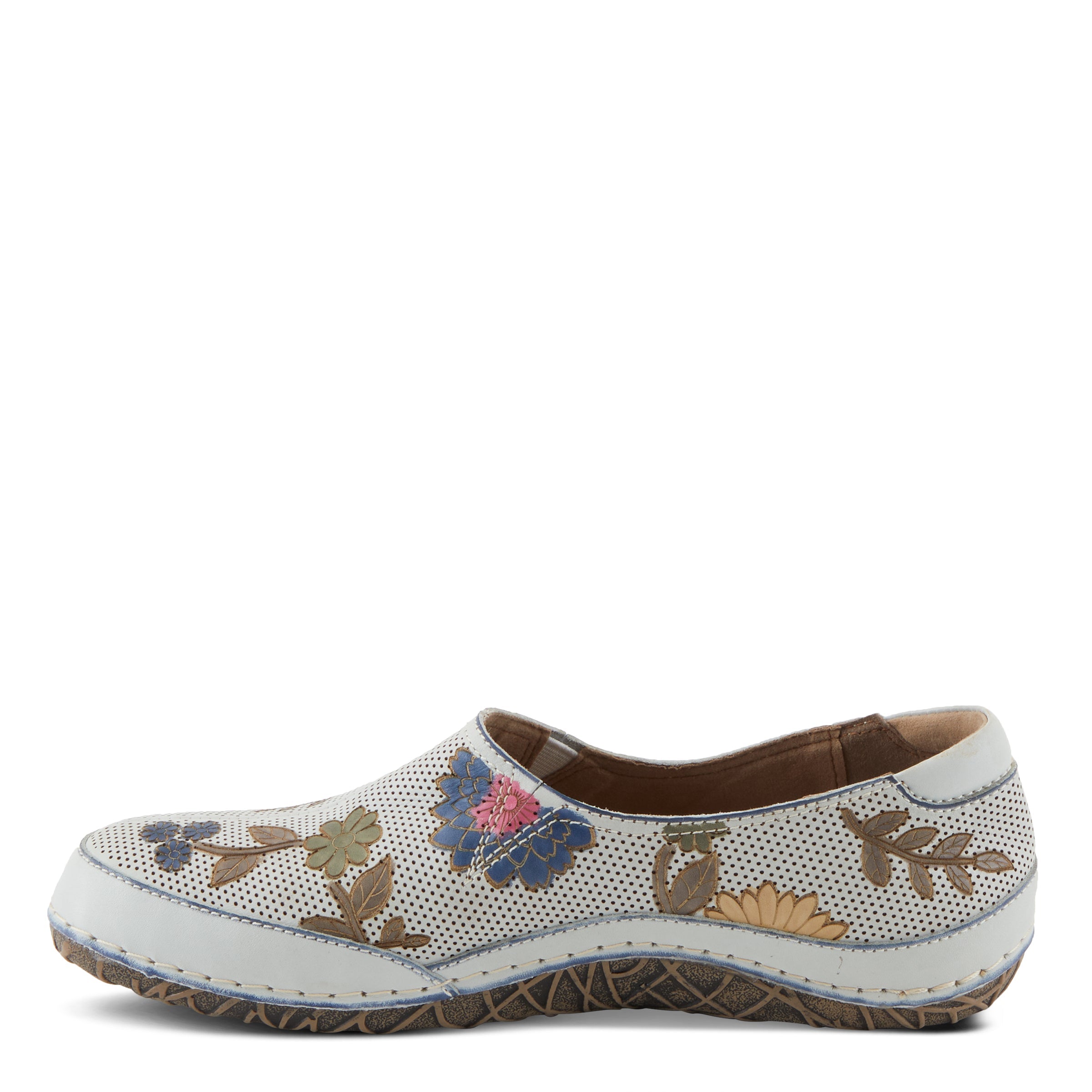 L'Artiste L'ARTISTE LIBORA-DELITE SHOES shoe in off white multi with handcrafted leather design
