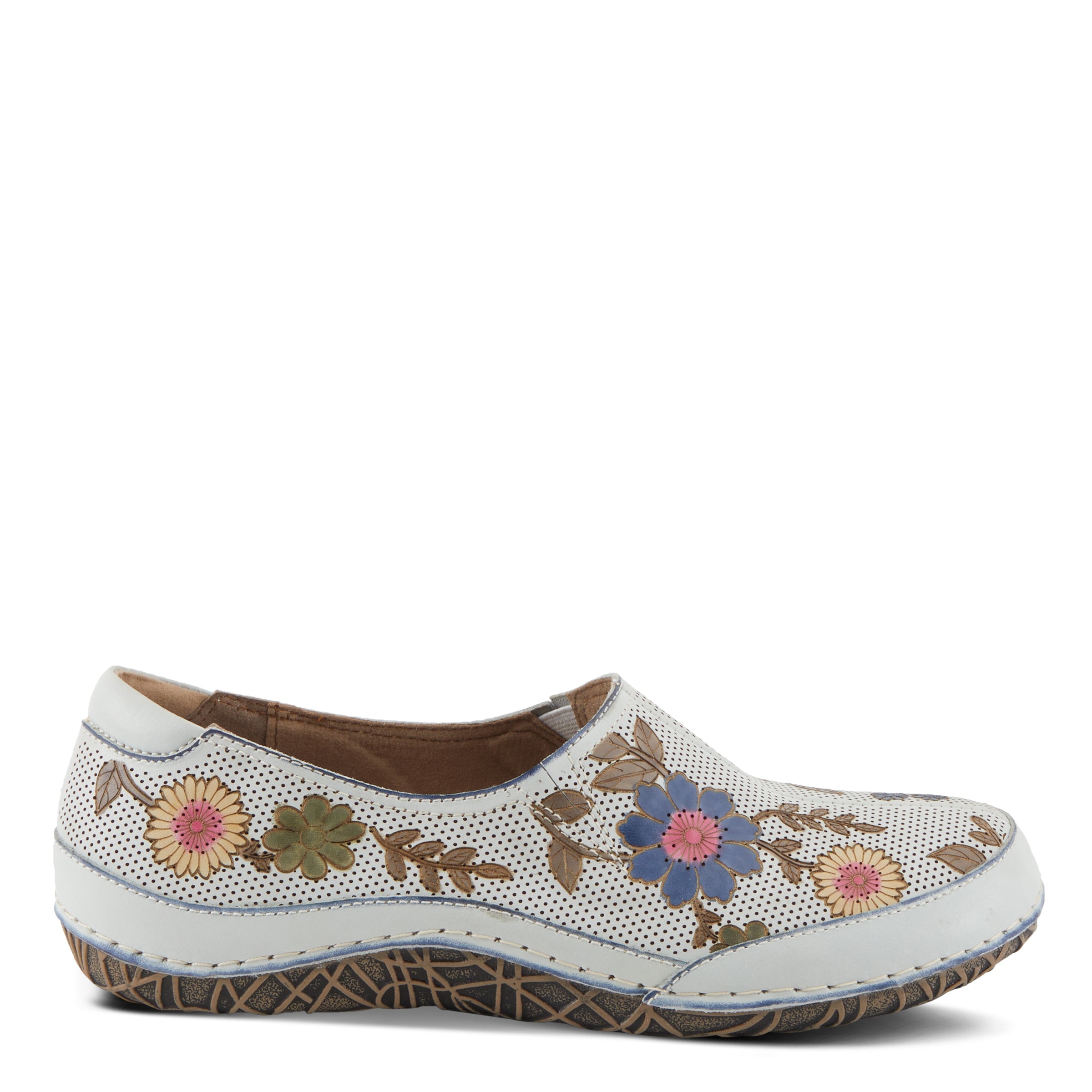 L'Artiste L'ARTISTE LIBORA-DELITE SHOES shoe in off white multi with handcrafted leather design