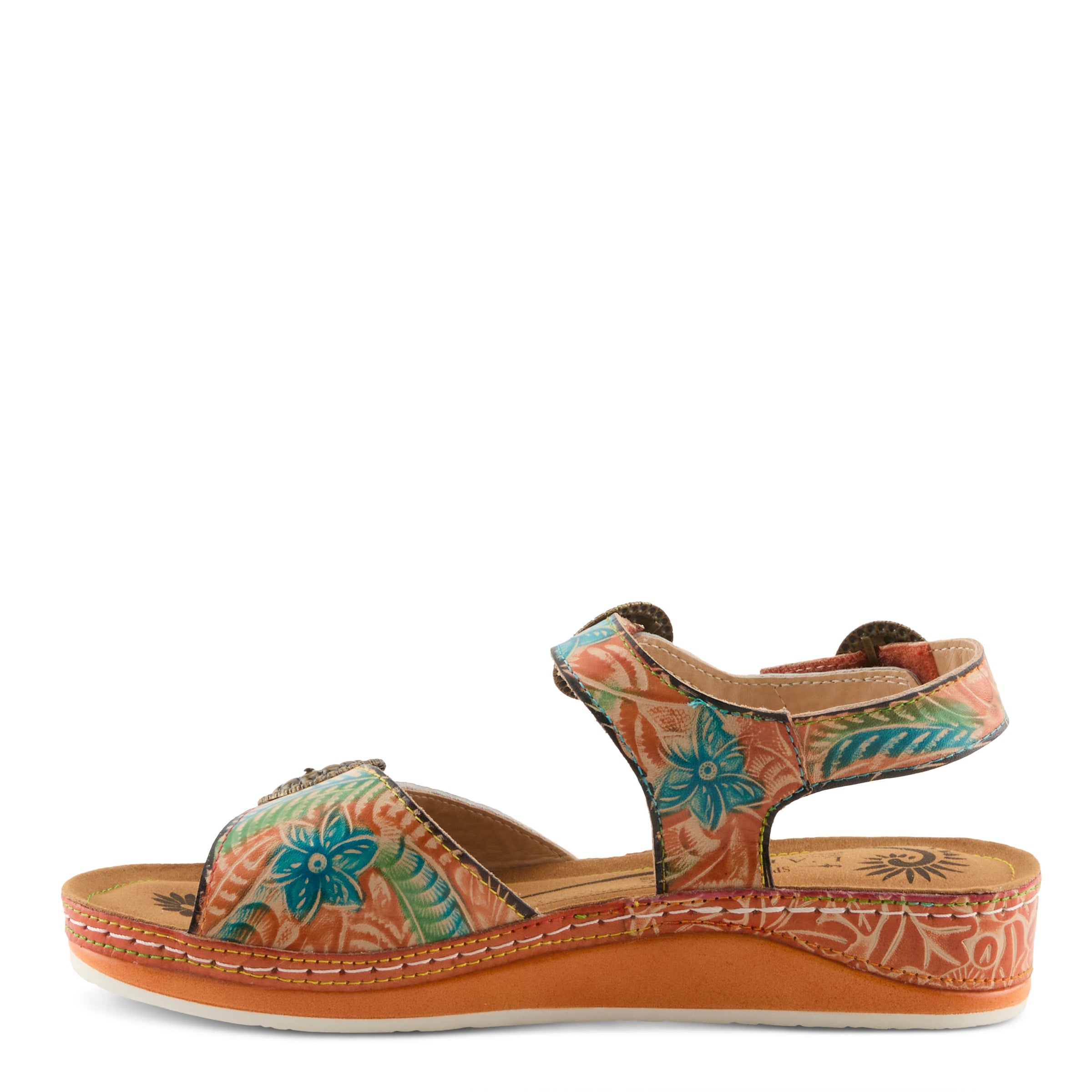 L'Artiste L'ARTISTE OFFTRAK SANDALS sandal in grey multi with handcrafted leather design