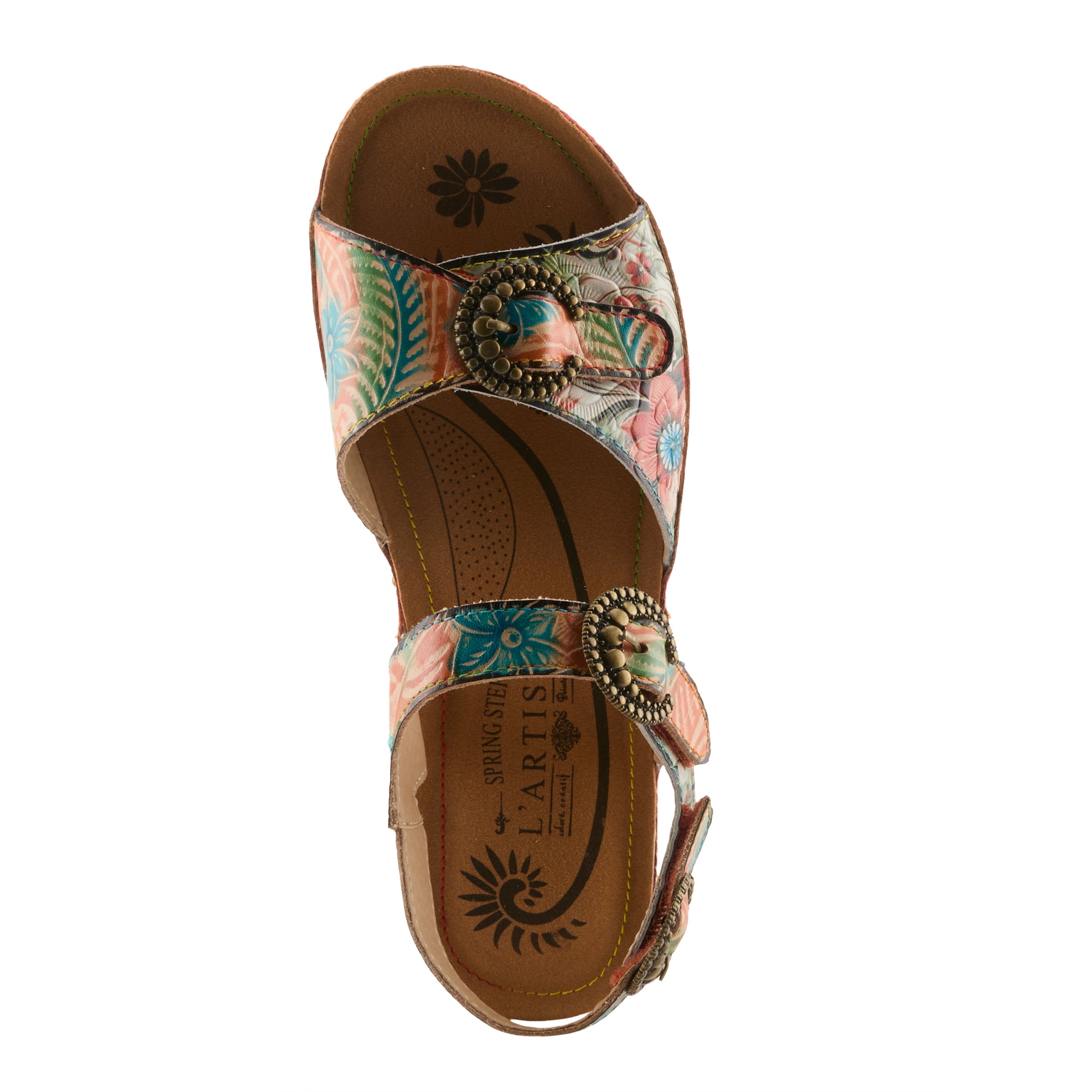 L'Artiste L'ARTISTE OFFTRAK SANDALS sandal in blue multi with handcrafted leather design
