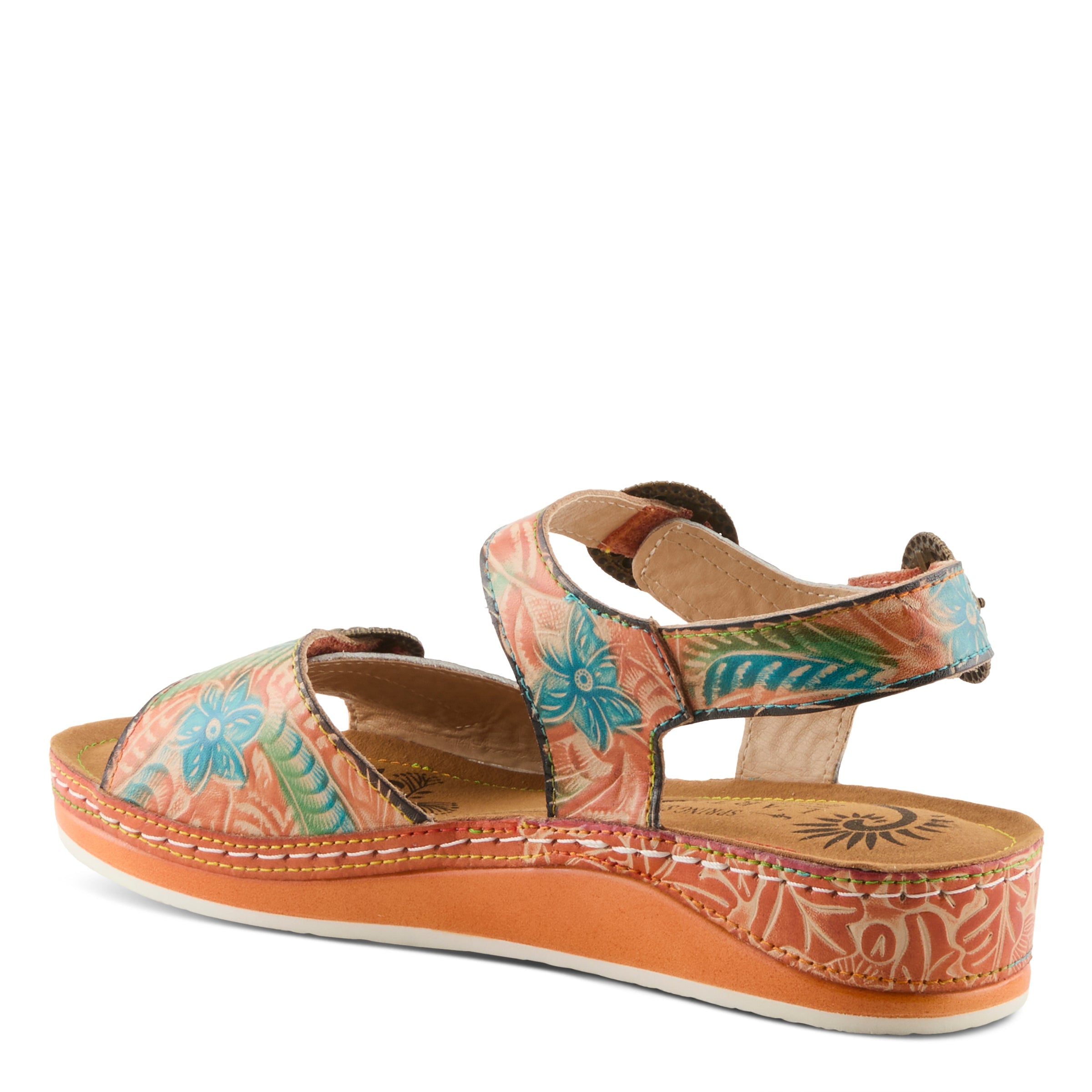 L'Artiste L'ARTISTE OFFTRAK SANDALS sandal in blue multi with handcrafted leather design