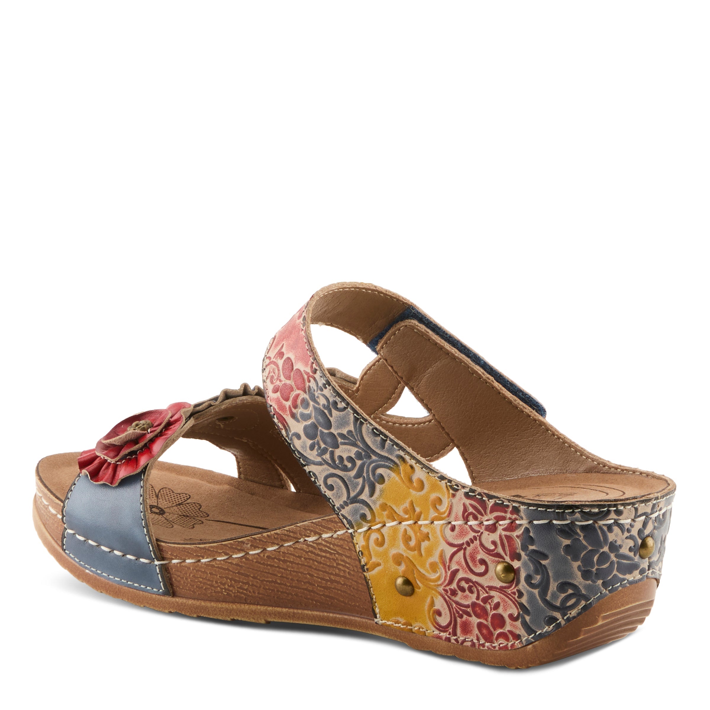 L'Artiste L'ARTISTE OHSOSWEET SANDALS sandal in blue multi with handcrafted leather design
