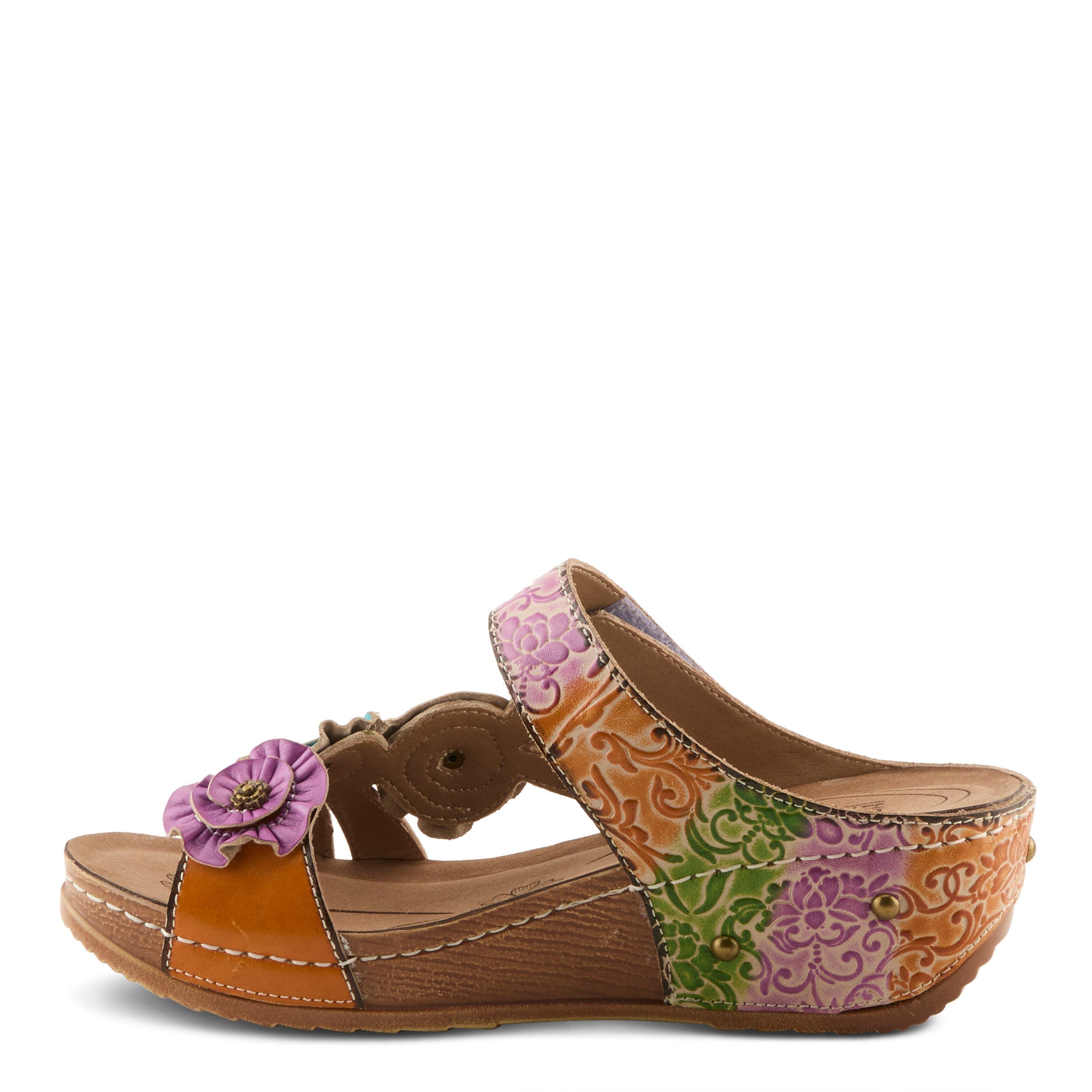 L'Artiste L'ARTISTE OHSOSWEET SANDALS sandal in mango multi with handcrafted leather design