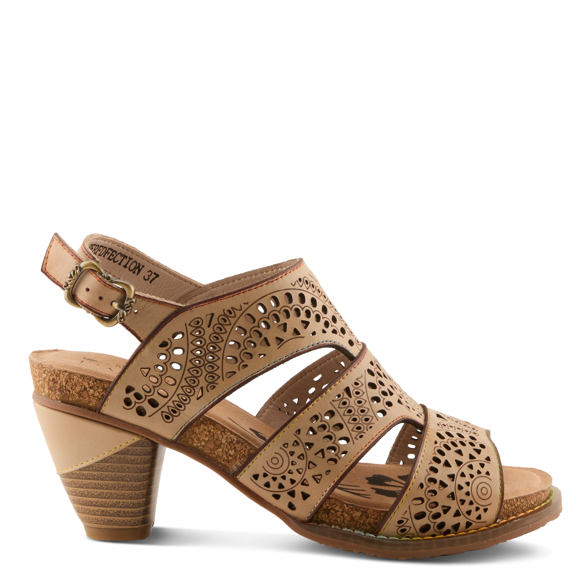 L'Artiste L'ARTISTE PERFDFECTION SANDALS sandal in camel with handcrafted leather design