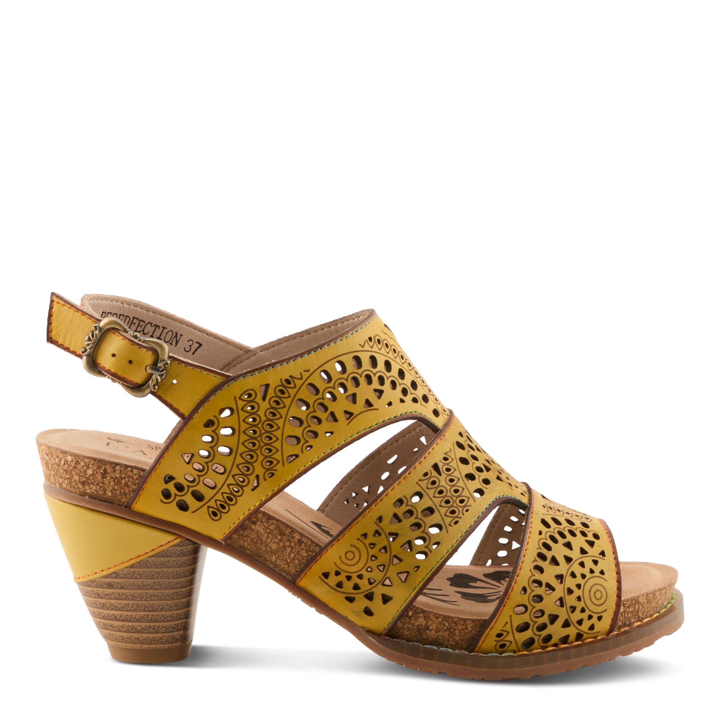 L'Artiste L'ARTISTE PERFDFECTION SANDALS sandal in yellow with handcrafted leather design