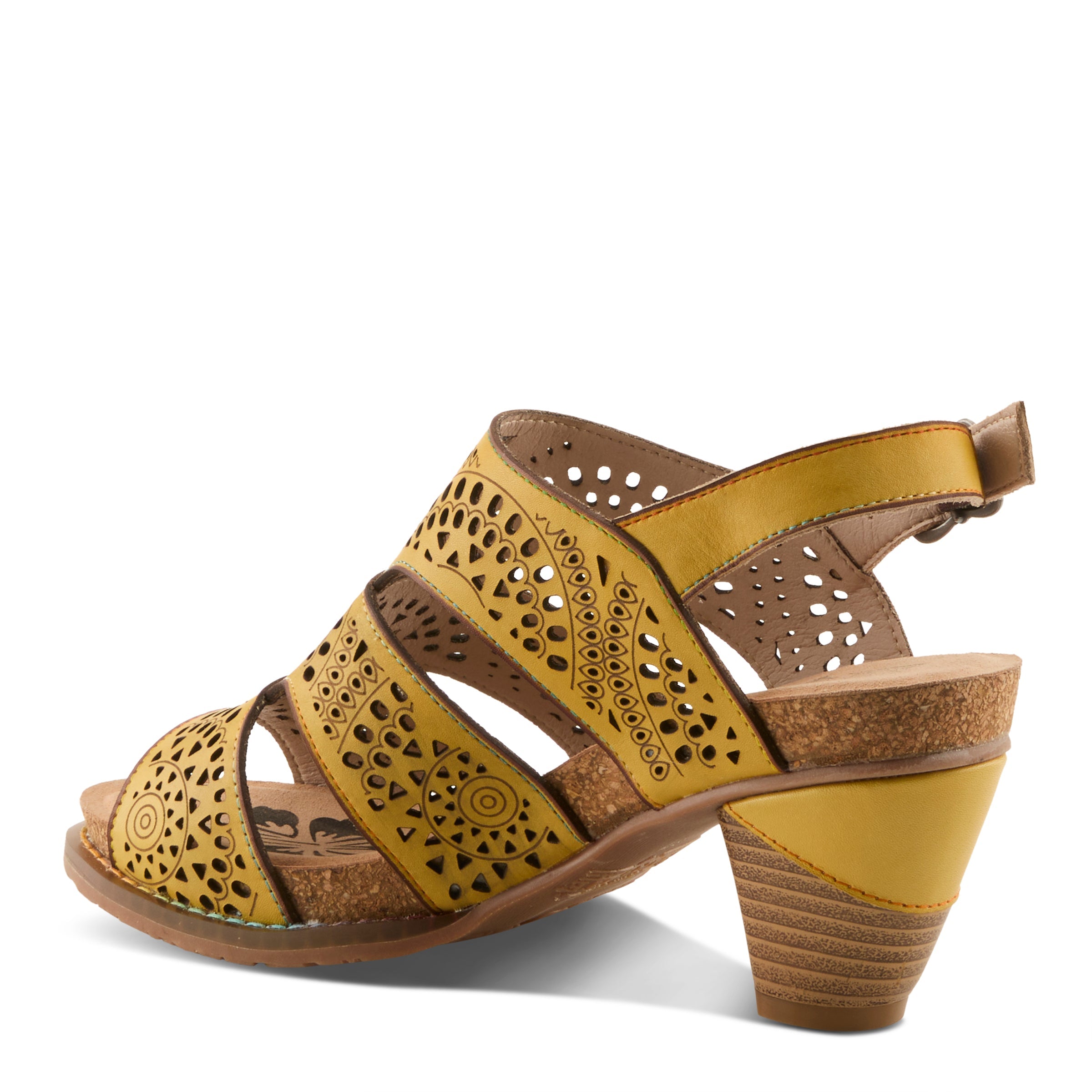 L'Artiste L'ARTISTE PERFDFECTION SANDALS sandal in yellow with handcrafted leather design
