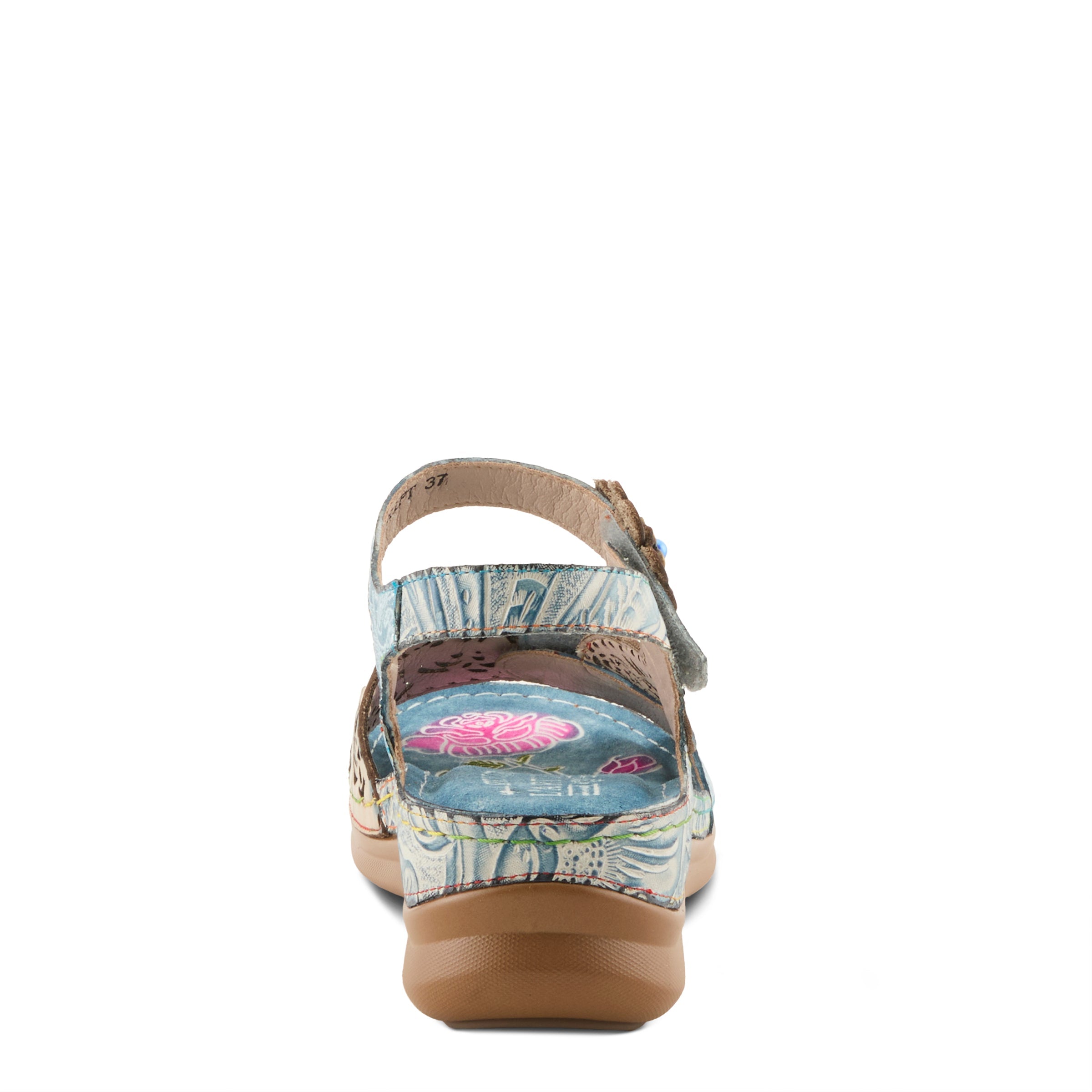 L'Artiste L'ARTISTE SCRIPT SANDALS sandal in tan multi with handcrafted leather design