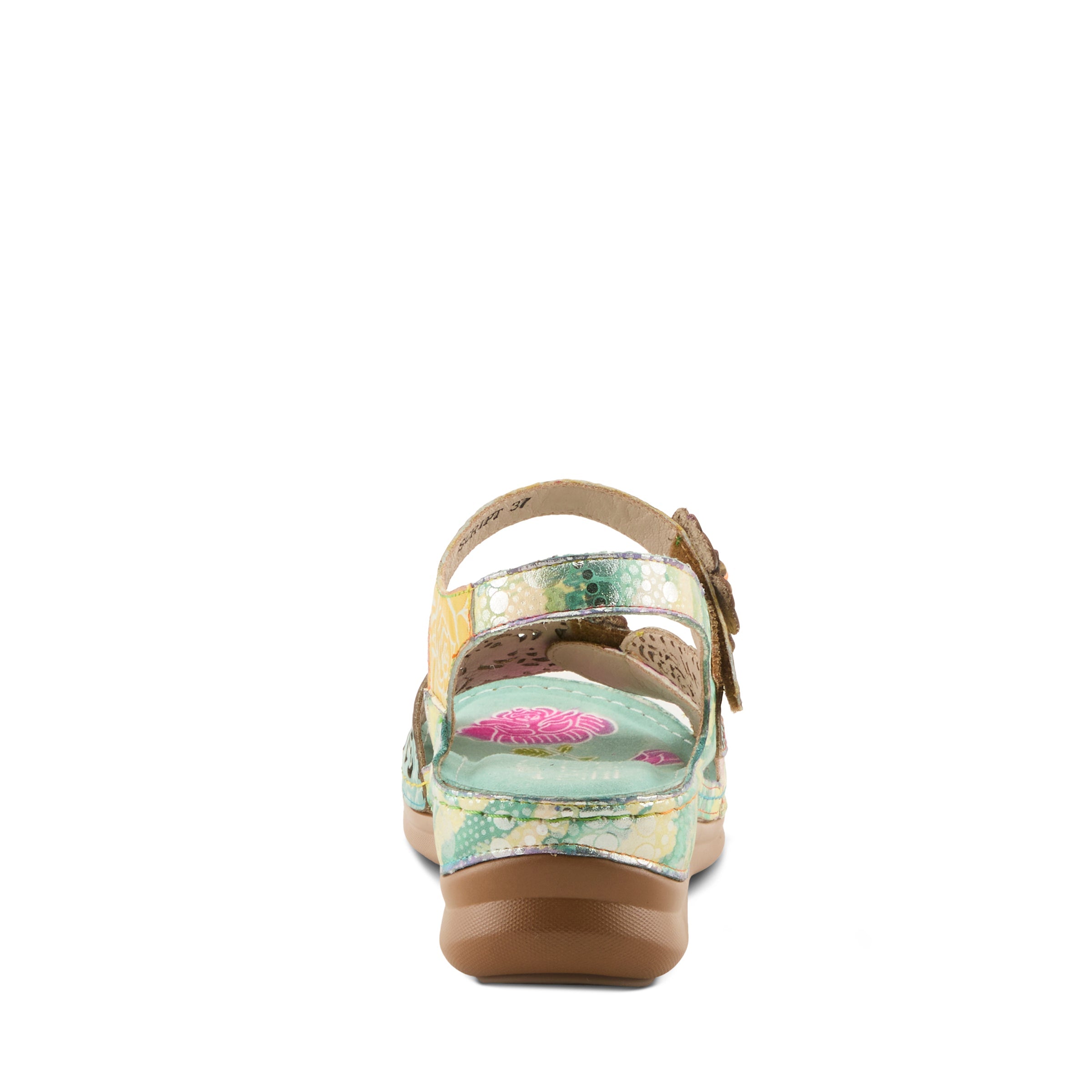 L'Artiste L'ARTISTE SCRIPT SANDALS sandal in blue multi with handcrafted leather design
