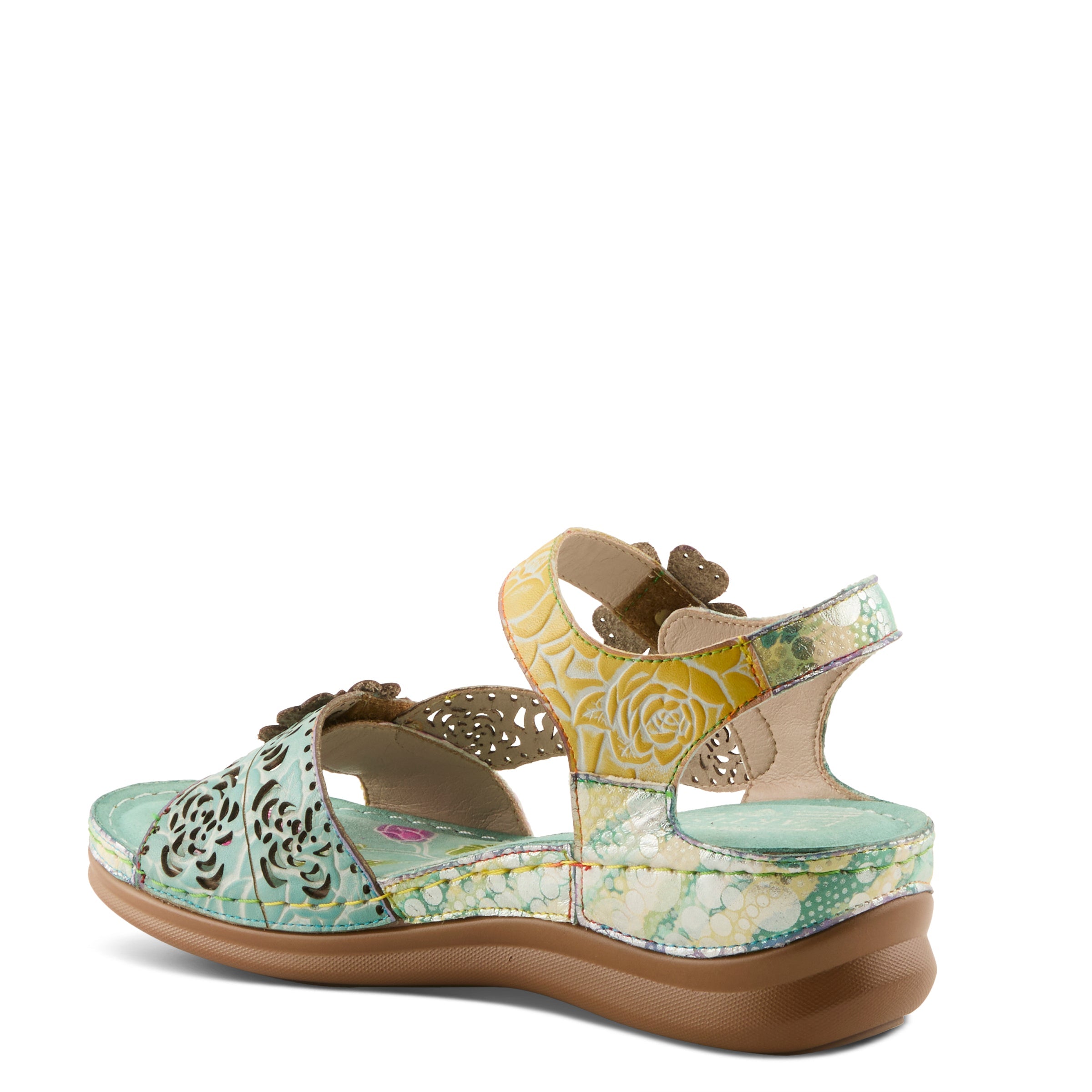 L'Artiste L'ARTISTE SCRIPT SANDALS sandal in blue multi with handcrafted leather design