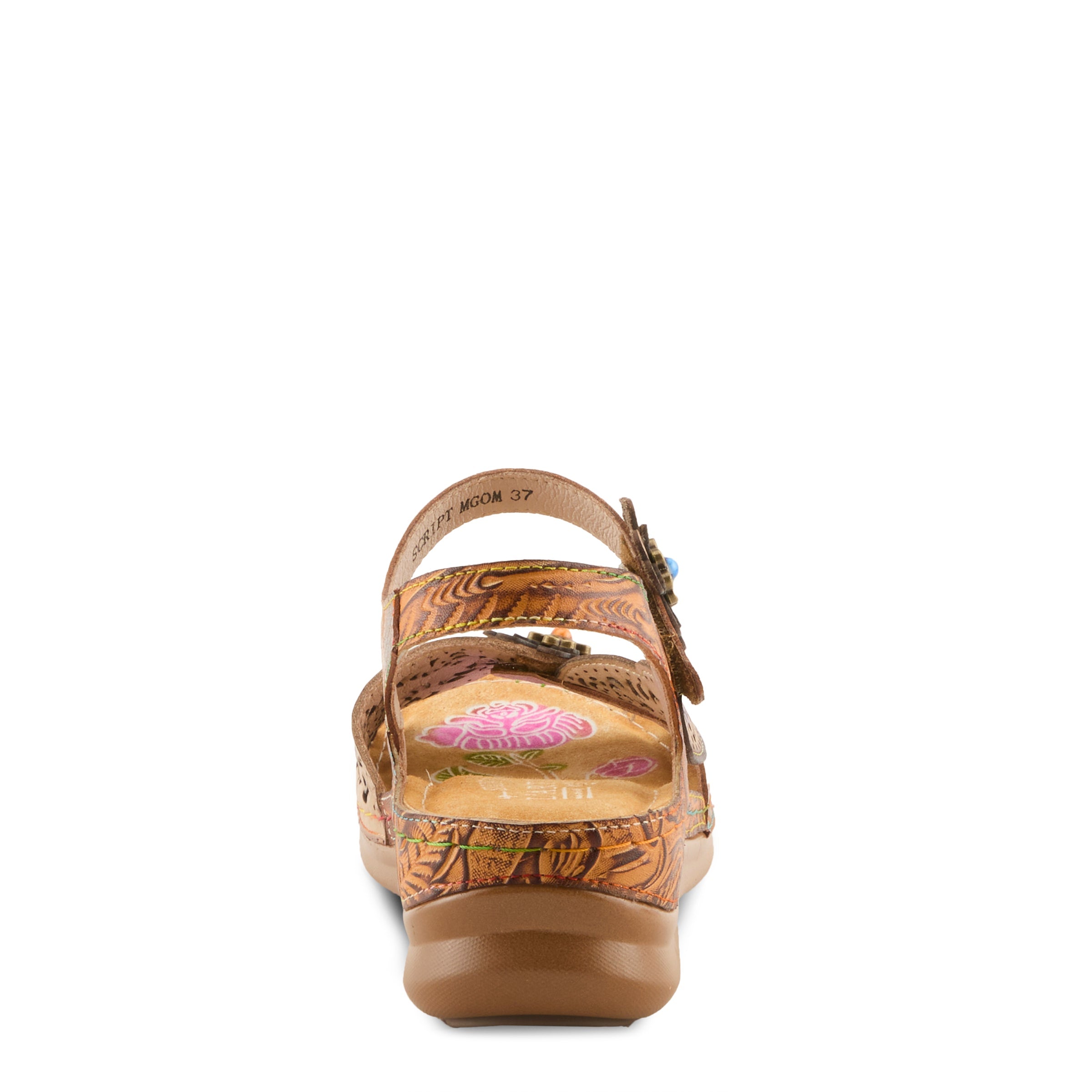 L'Artiste L'ARTISTE SCRIPT SANDALS sandal in mint green multi with handcrafted leather design