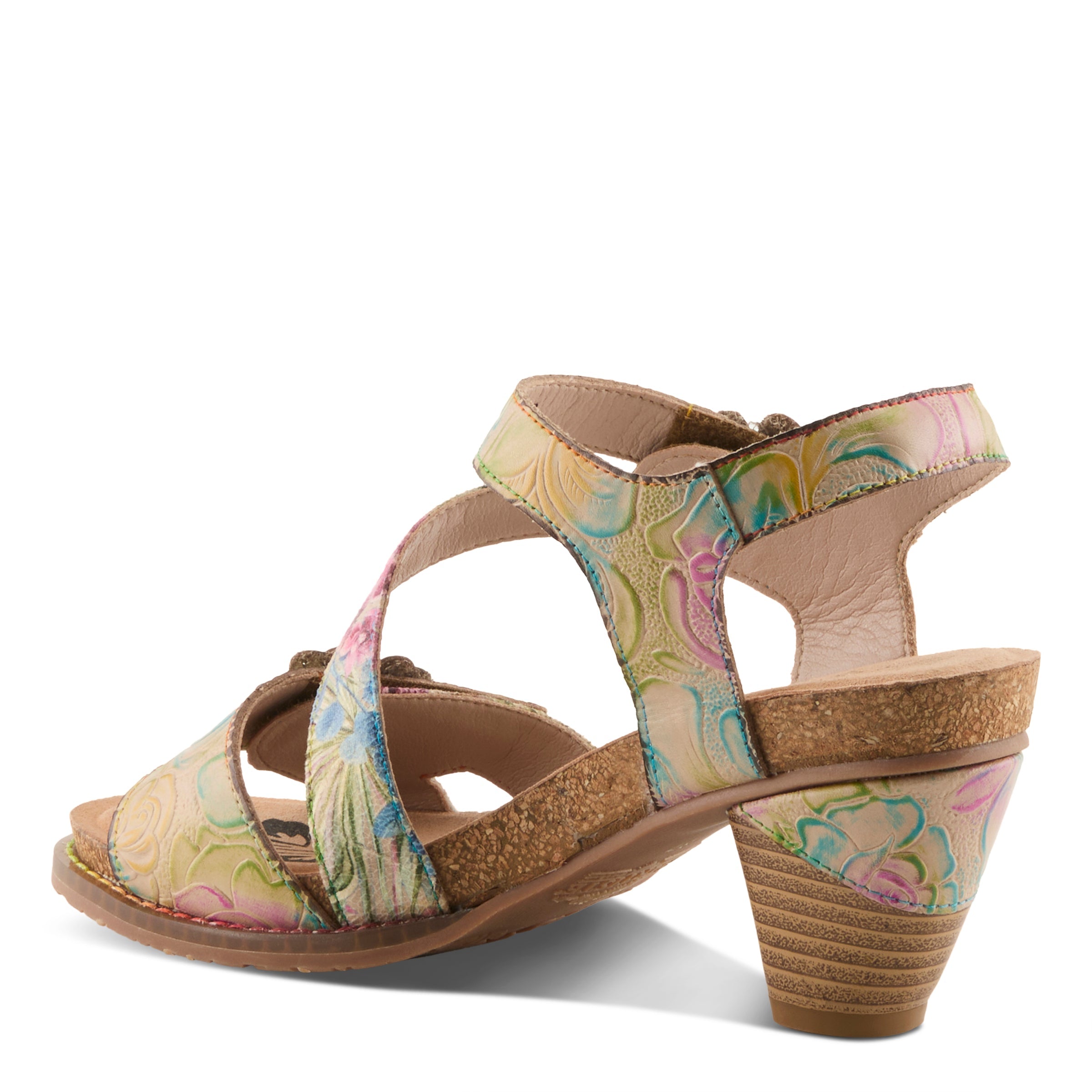 L'Artiste L'ARTISTE SHESFAB SANDALS sandal in tan multi with handcrafted leather design