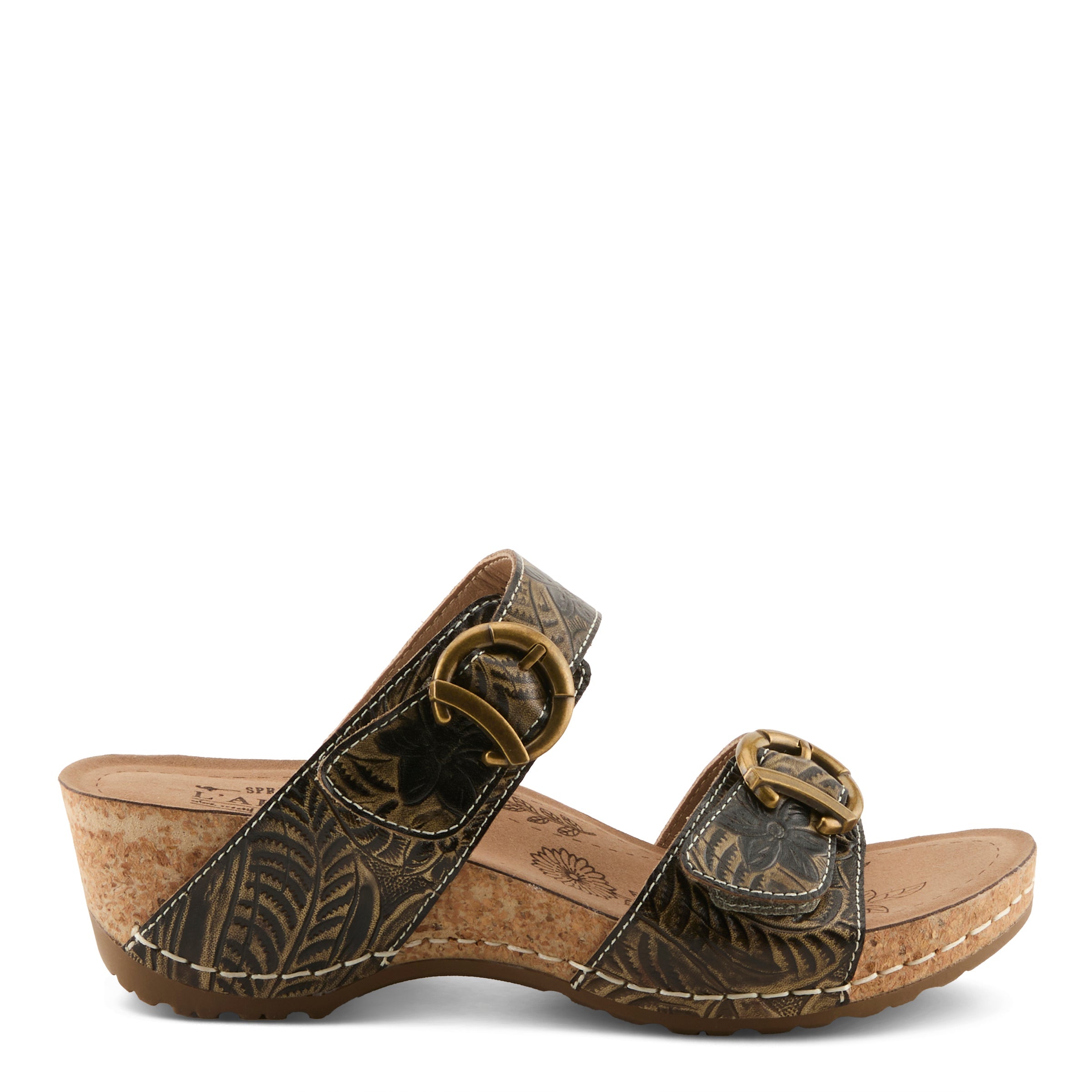 L'Artiste L'ARTISTE THEBRASSRING SANDALS sandal in black multi with handcrafted leather design
