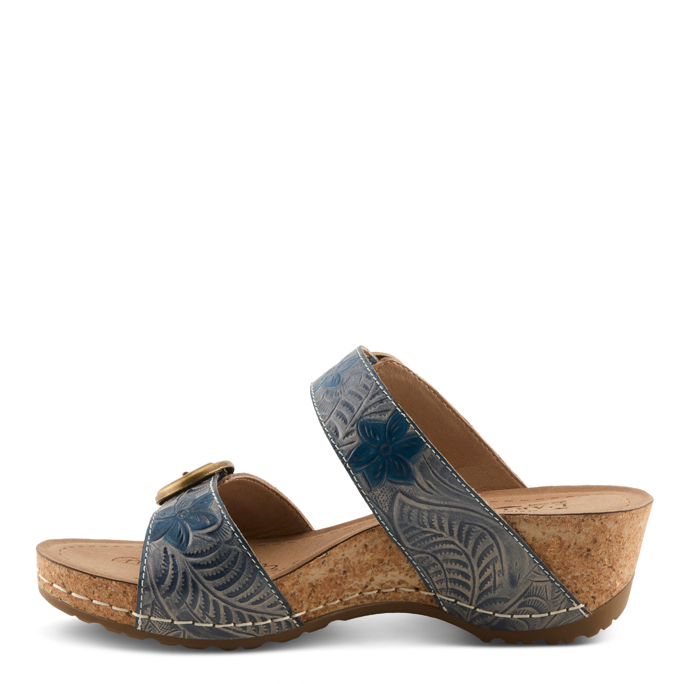 L'Artiste L'ARTISTE THEBRASSRING SANDALS sandal in navy multi with handcrafted leather design