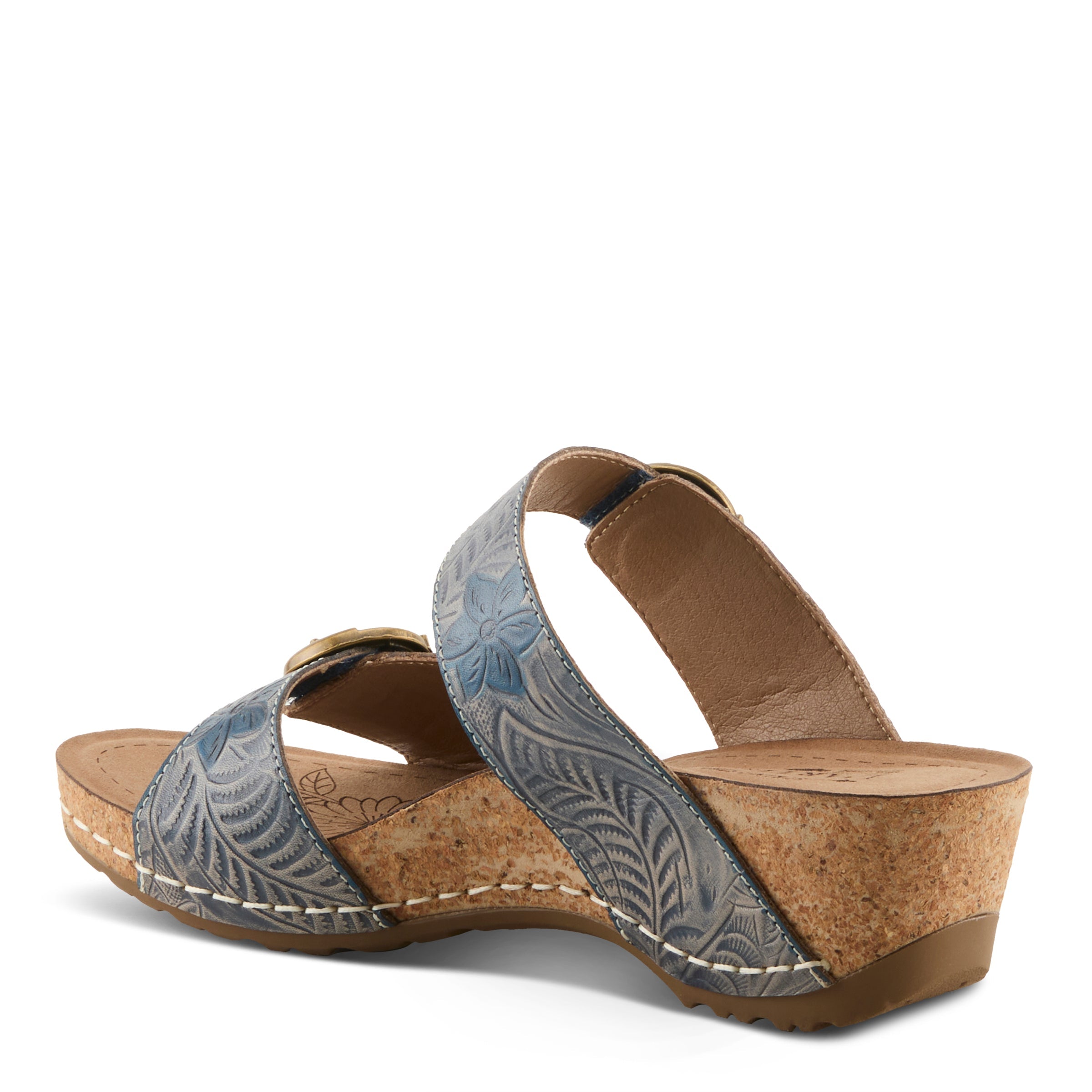 L'Artiste L'ARTISTE THEBRASSRING SANDALS sandal in dark red multi with handcrafted leather design