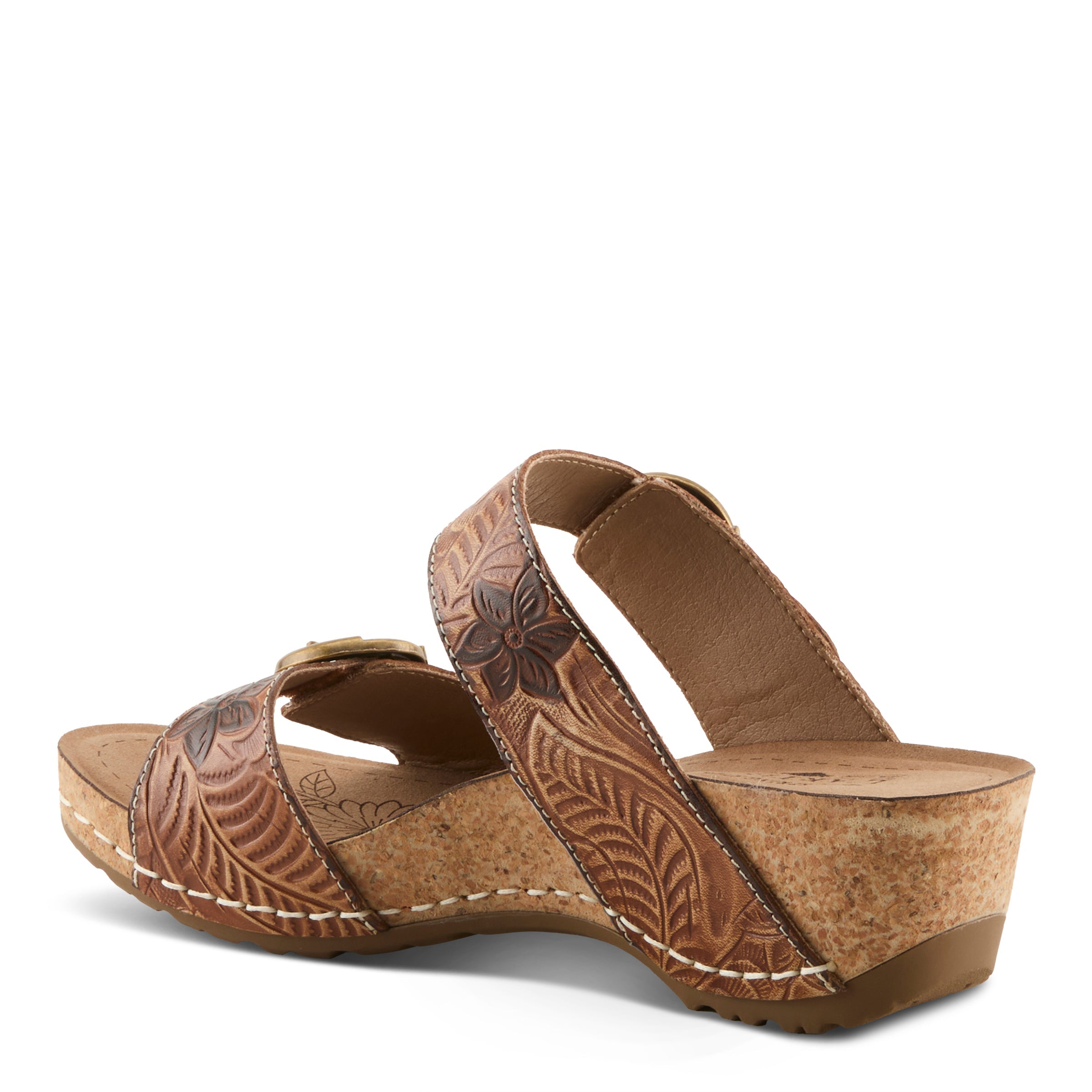 L'Artiste L'ARTISTE THEBRASSRING SANDALS sandal in tan multi with handcrafted leather design
